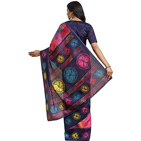 Bee M Pee Designer Soft Pure Latest Fancy Beautiful 2021 Cotton with blouse material (Printed Sarees for women collection 2022_Pink)