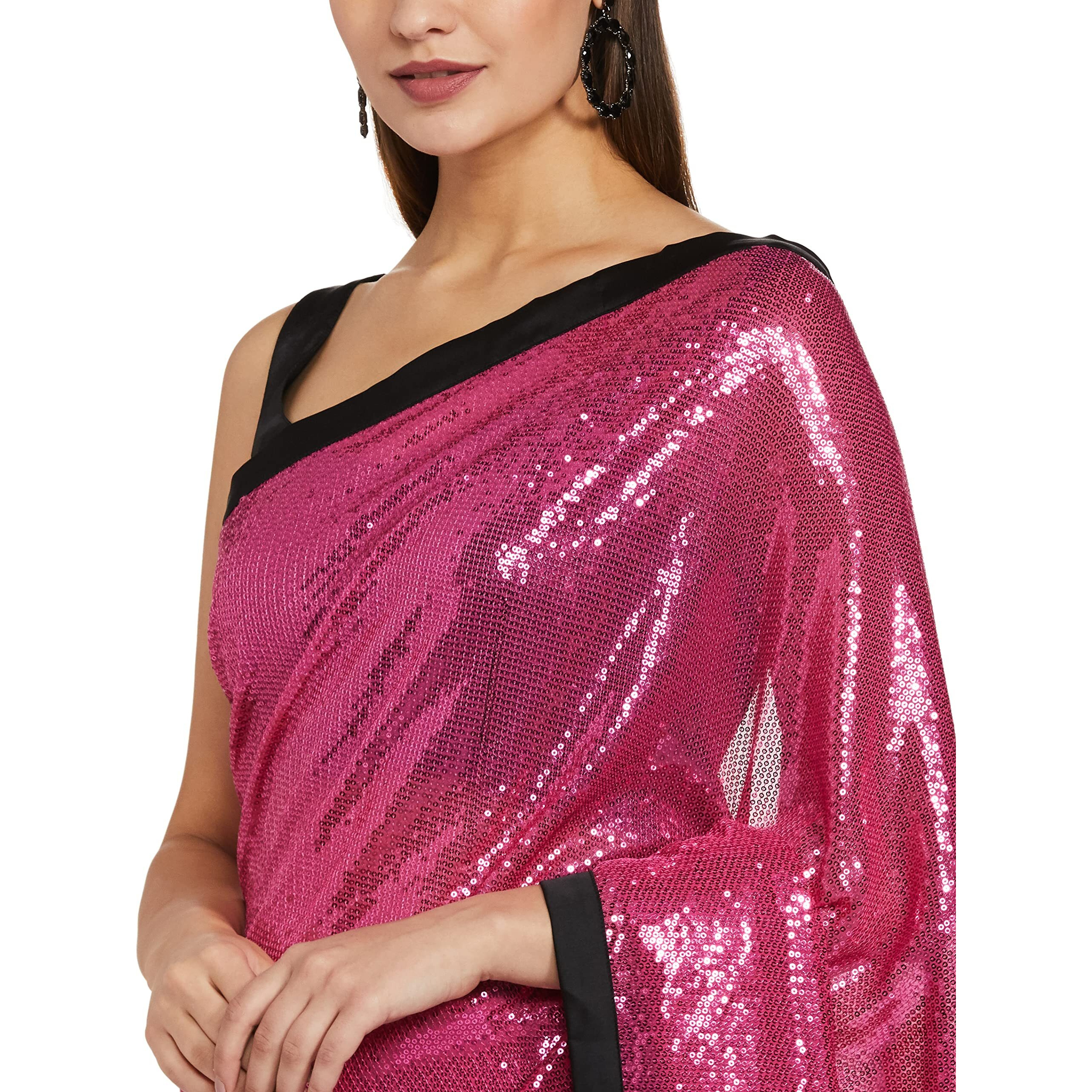 RIVER Womens 100% Polyester Saree (RS2SVSR235B_Pink)