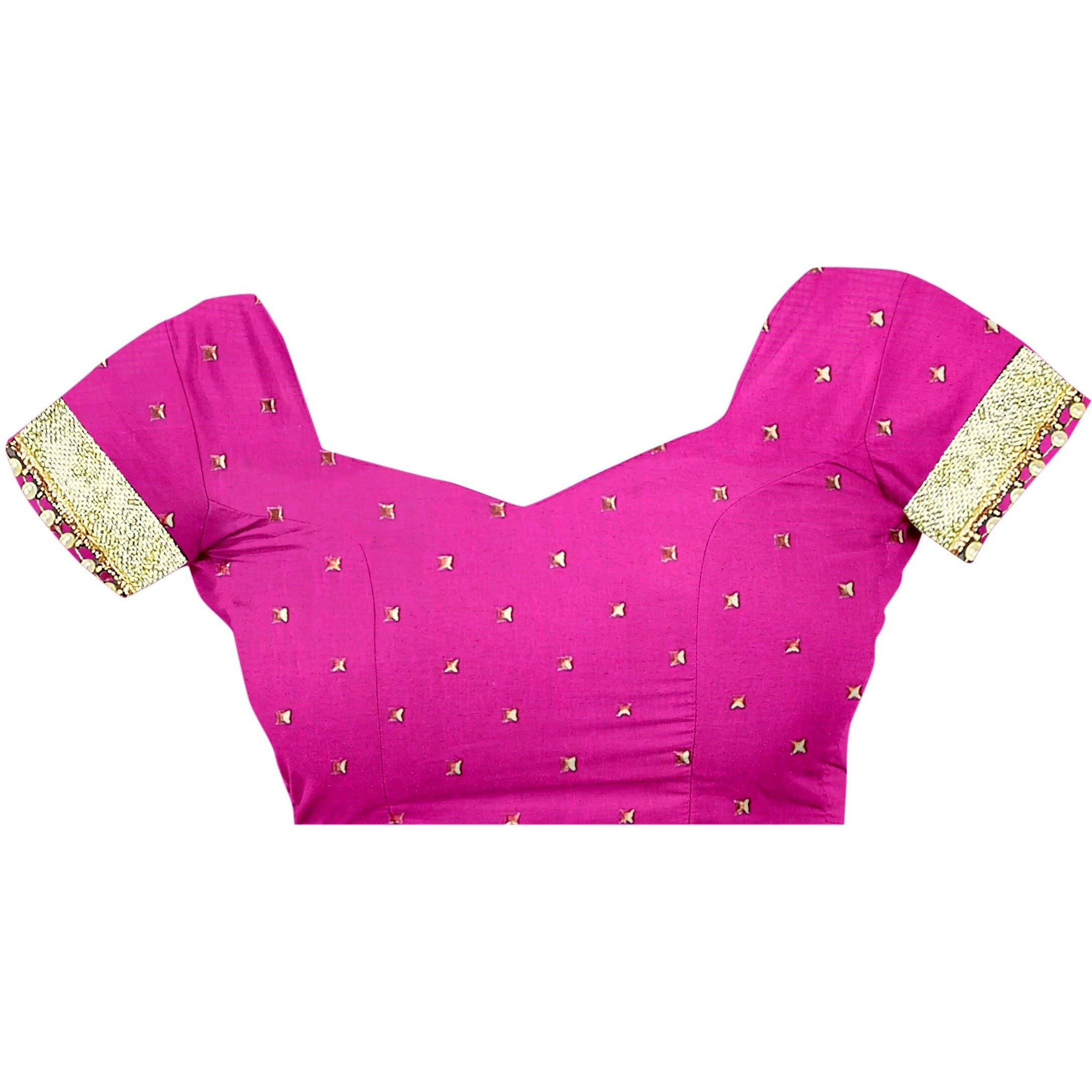 Gaurangi Creation Womens Chiffon Saree With Unstitched Blouse (SHV1003_Pink)