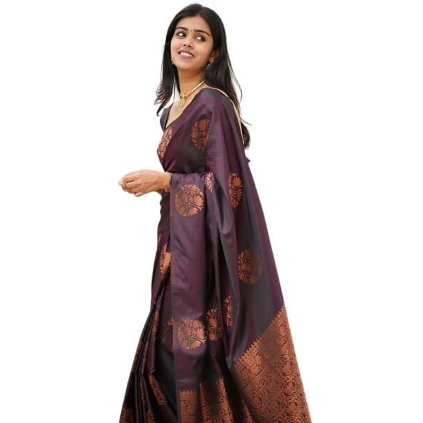 Yashika Womens Banarasi Cotton Silk Jacquard saree (MUDRA PURPLE