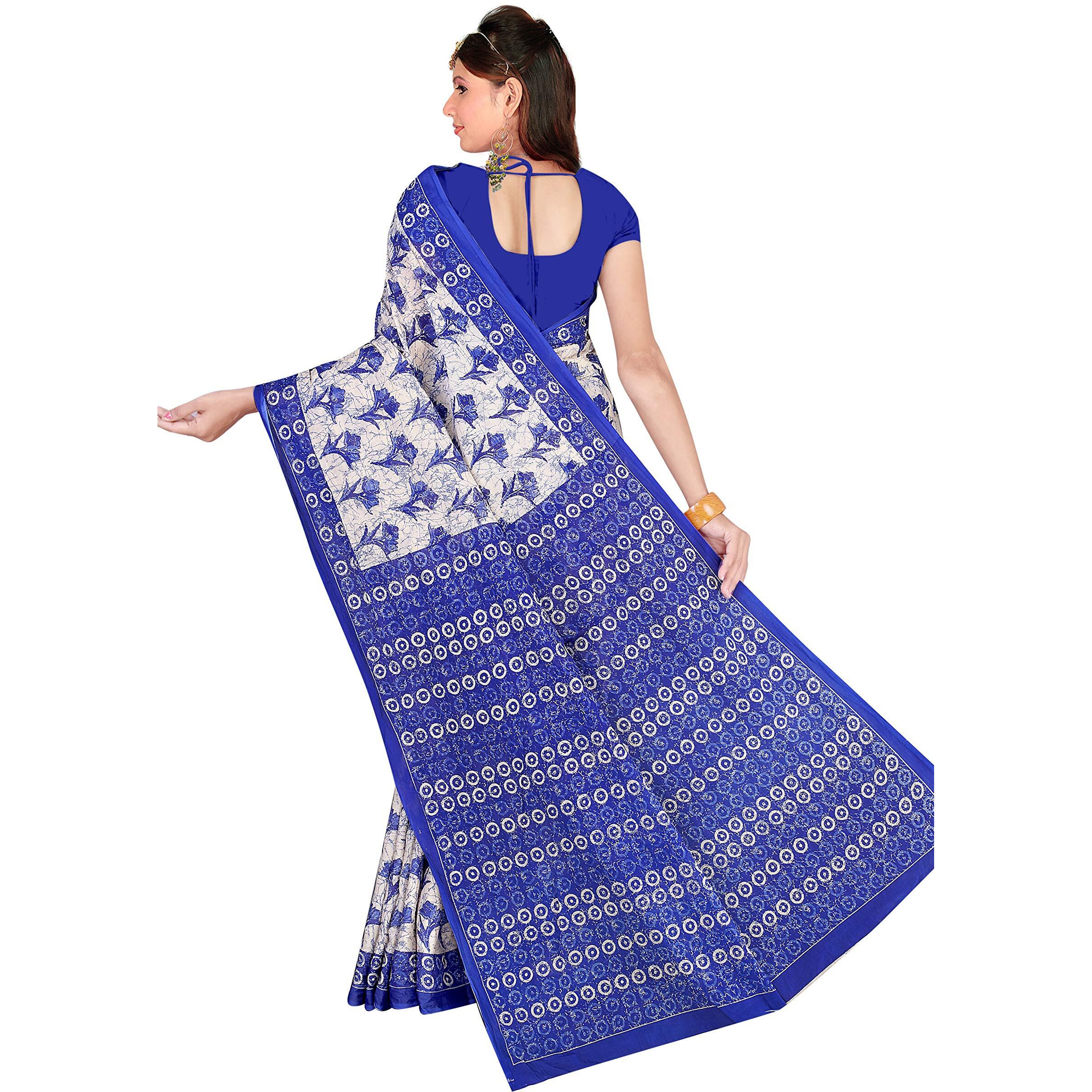 TAMAIRA FASHION Womens Plain Cotton Saree (1338_Blue)
