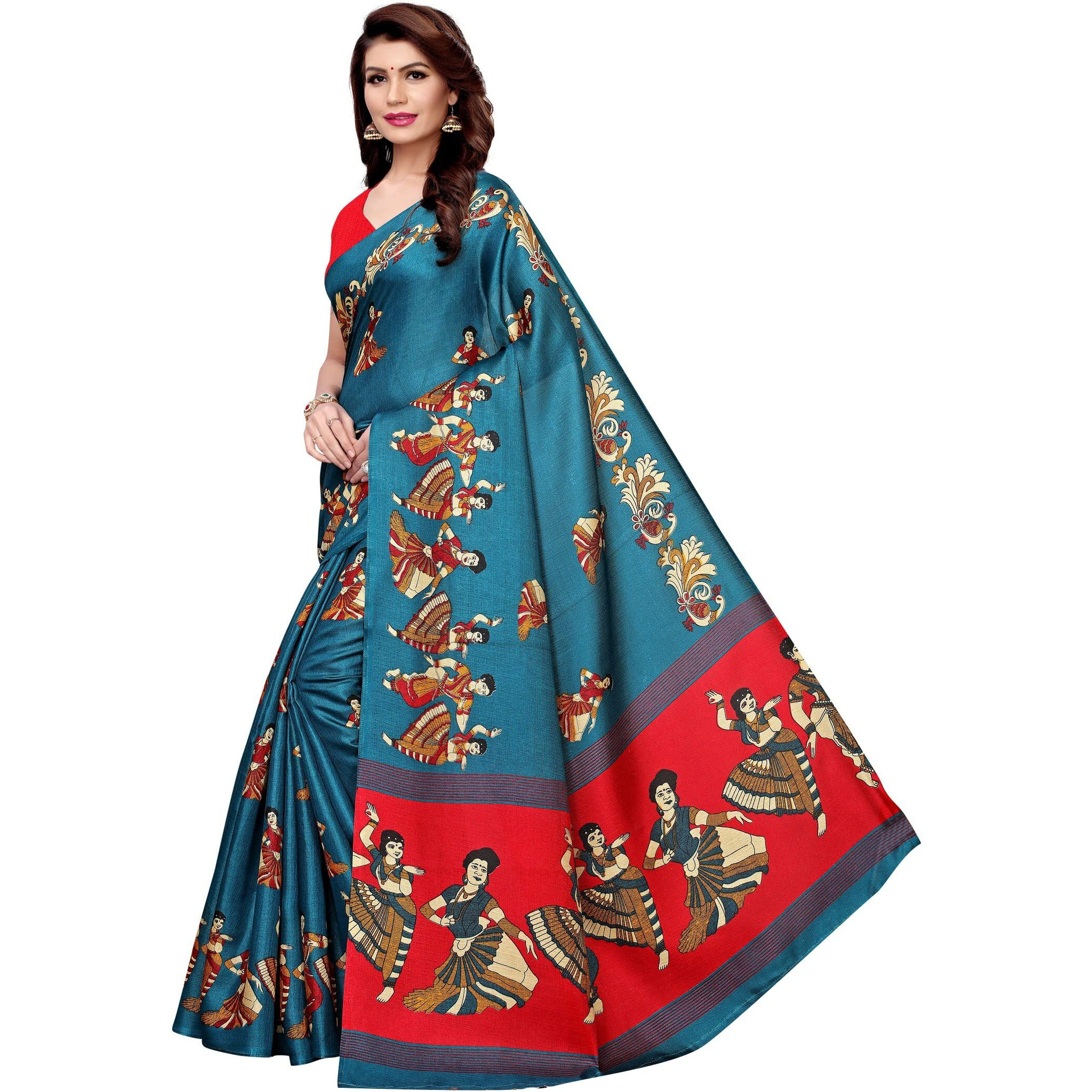 Yashika Womens Silk Saree With Blouse Piece (Sdpl-Kathak_Rama_Fs_Rama)