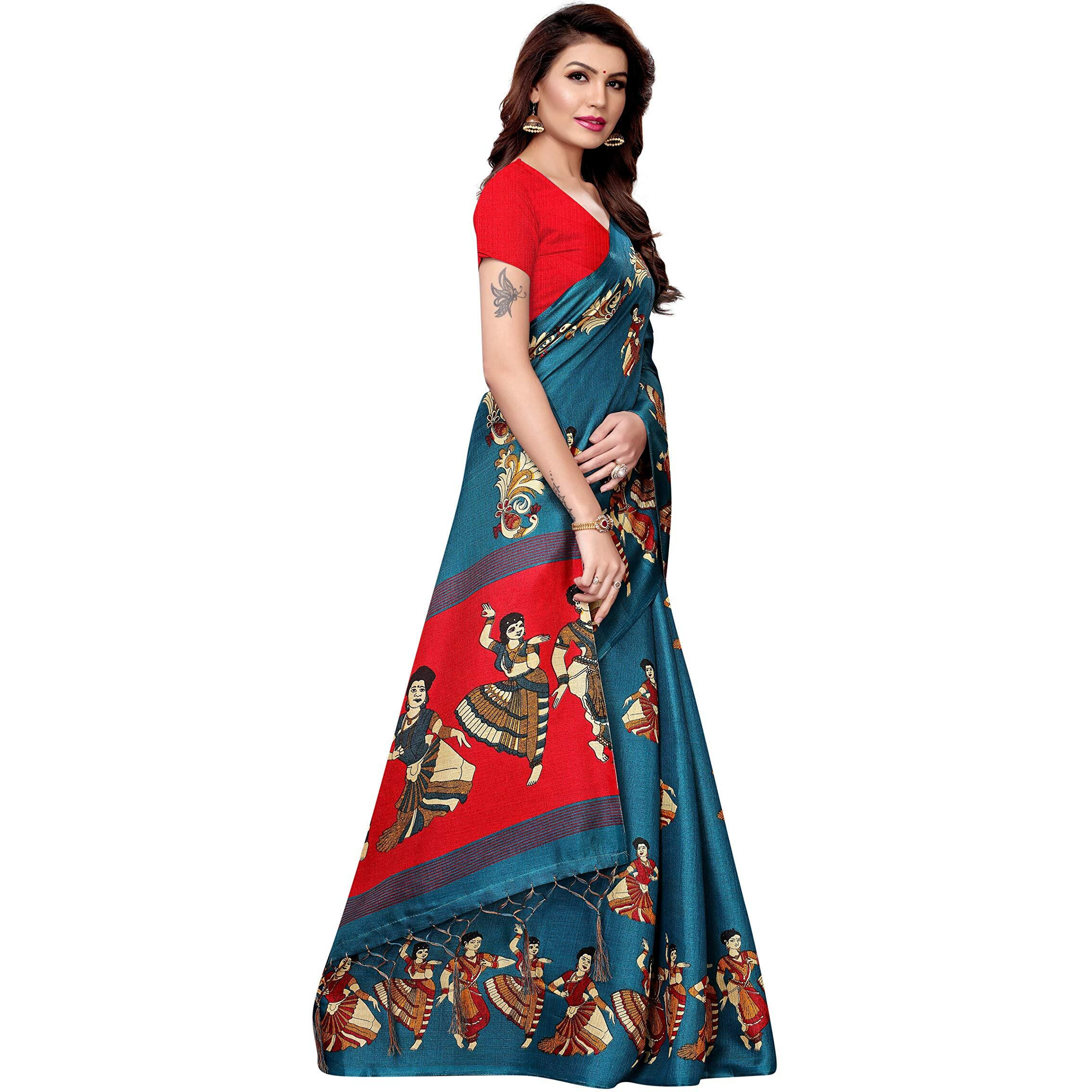 Yashika Womens Silk Saree With Blouse Piece (Sdpl-Kathak_Rama_Fs_Rama)