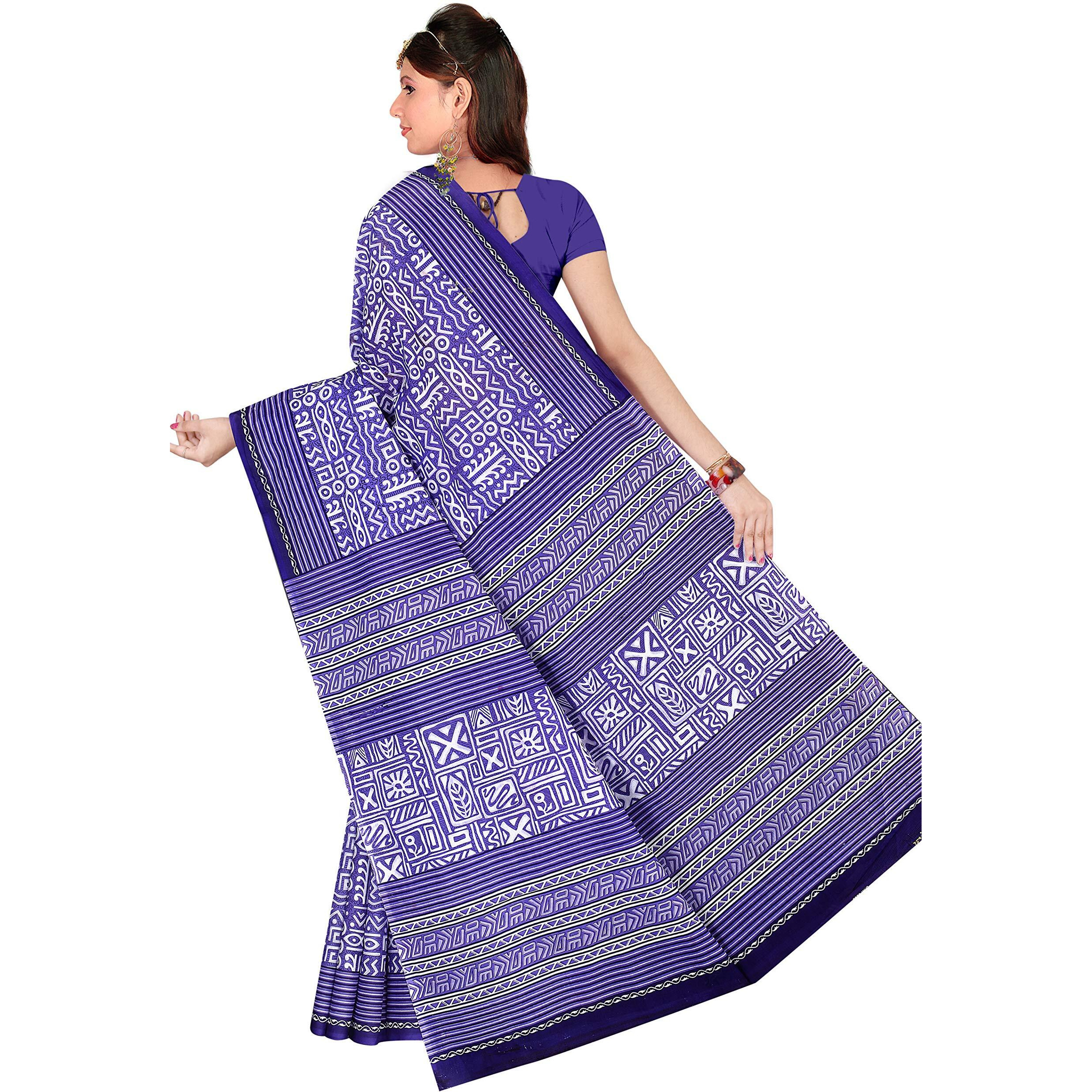 TAMAIRA FASHION Womens Plain Cotton Saree (2203_Purple, Purple)