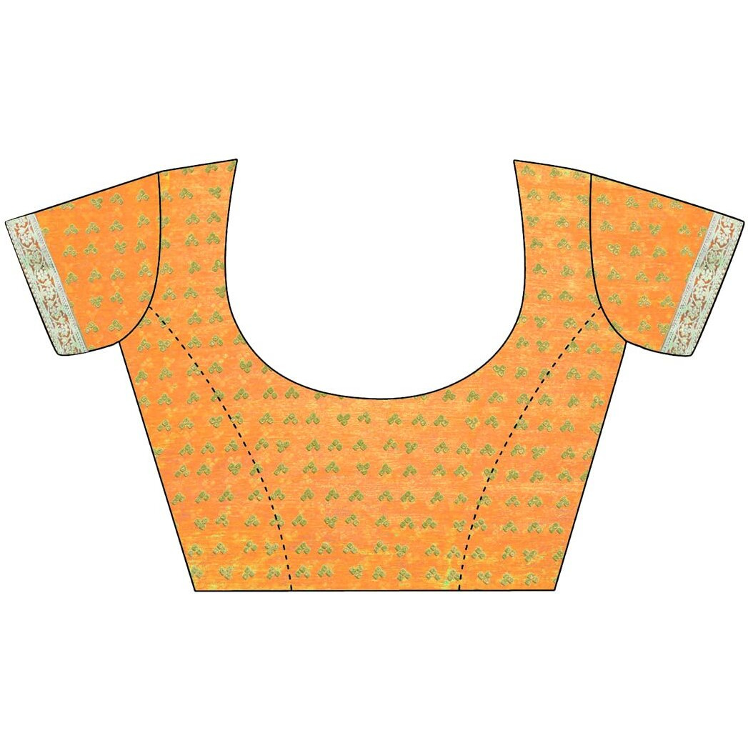 SIRIL Womens Bandhani Printed & Lace Chiffon Saree with Blouse(2202S868_Turmeric Yellow)