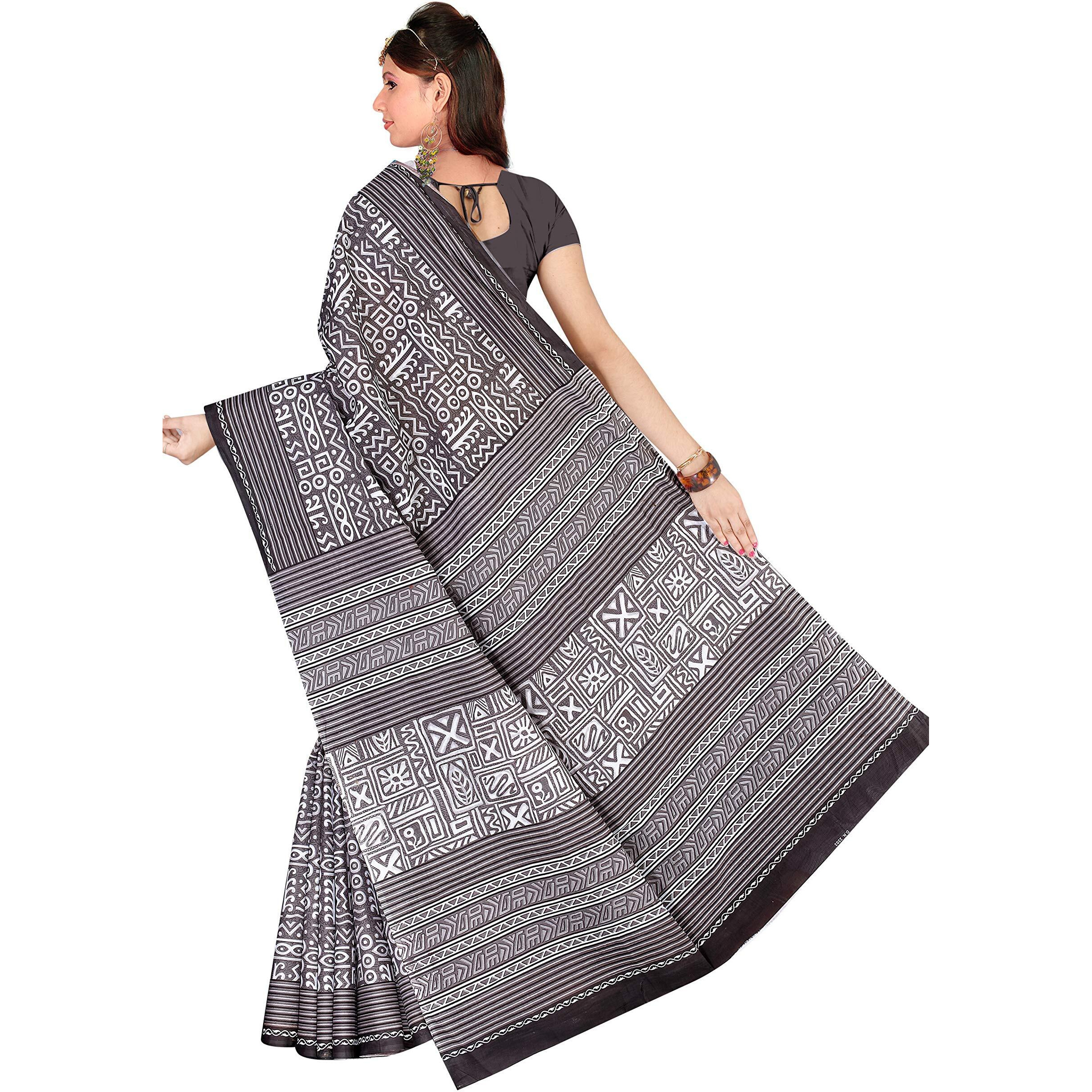 TAMAIRA FASHION Womens Plain Cotton Saree (2203_Grey)