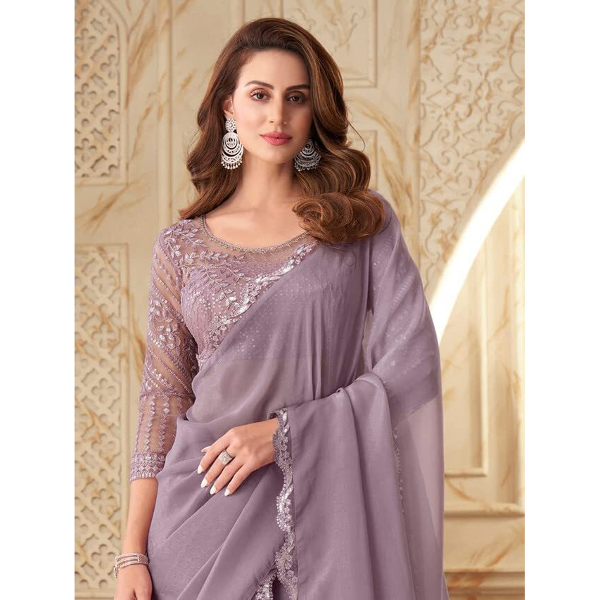 Satrani Womens Pure Georgette Saree (2992S2672N_Light Pink)