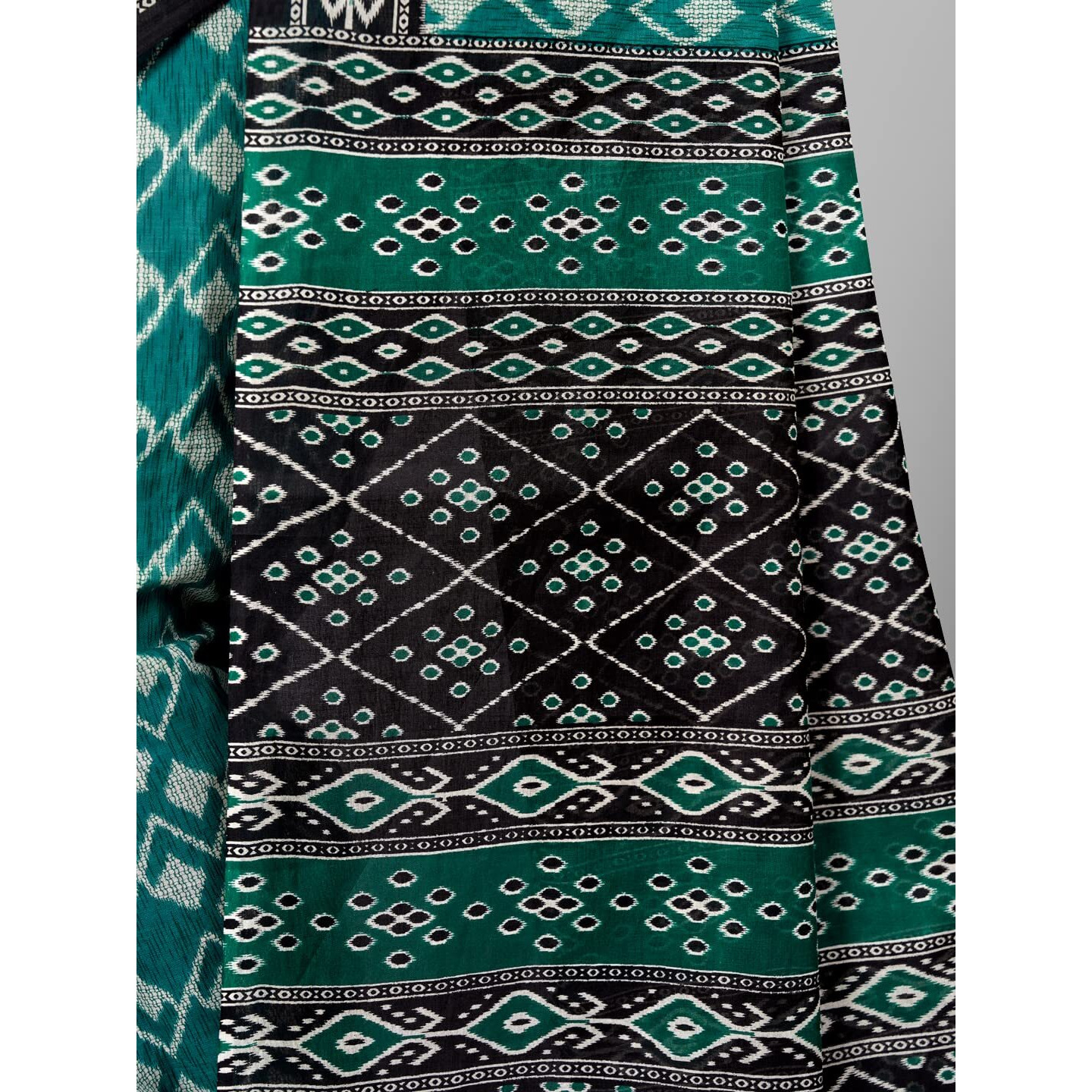 RATAN Pure Cotton Printed Mulmul Saree for Women with Blouse Piece (GDBT-BP-1040-TURQ)