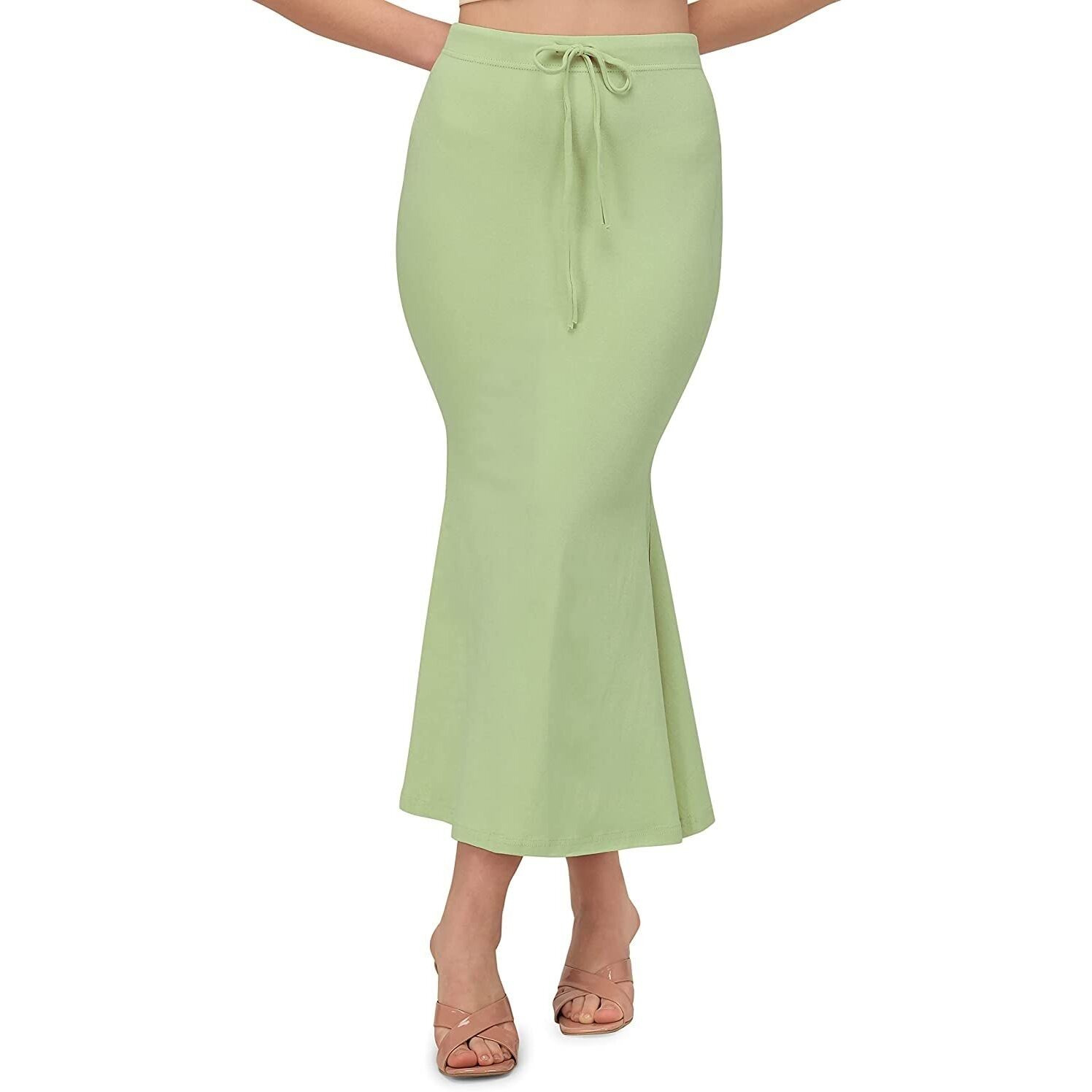 BENE DE Womens 4Way Spandex Blend Saree Shapewear Petticoat for Women, Shapers for Womens Sarees (Pista Green - XL)