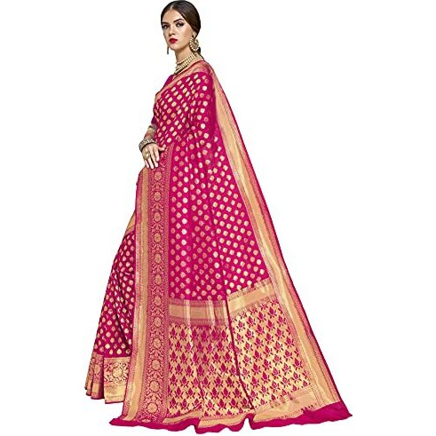 Glory Sarees Womens Kanchipuram Art Silk Saree With Blouse Piece (kara115rani_Rani)