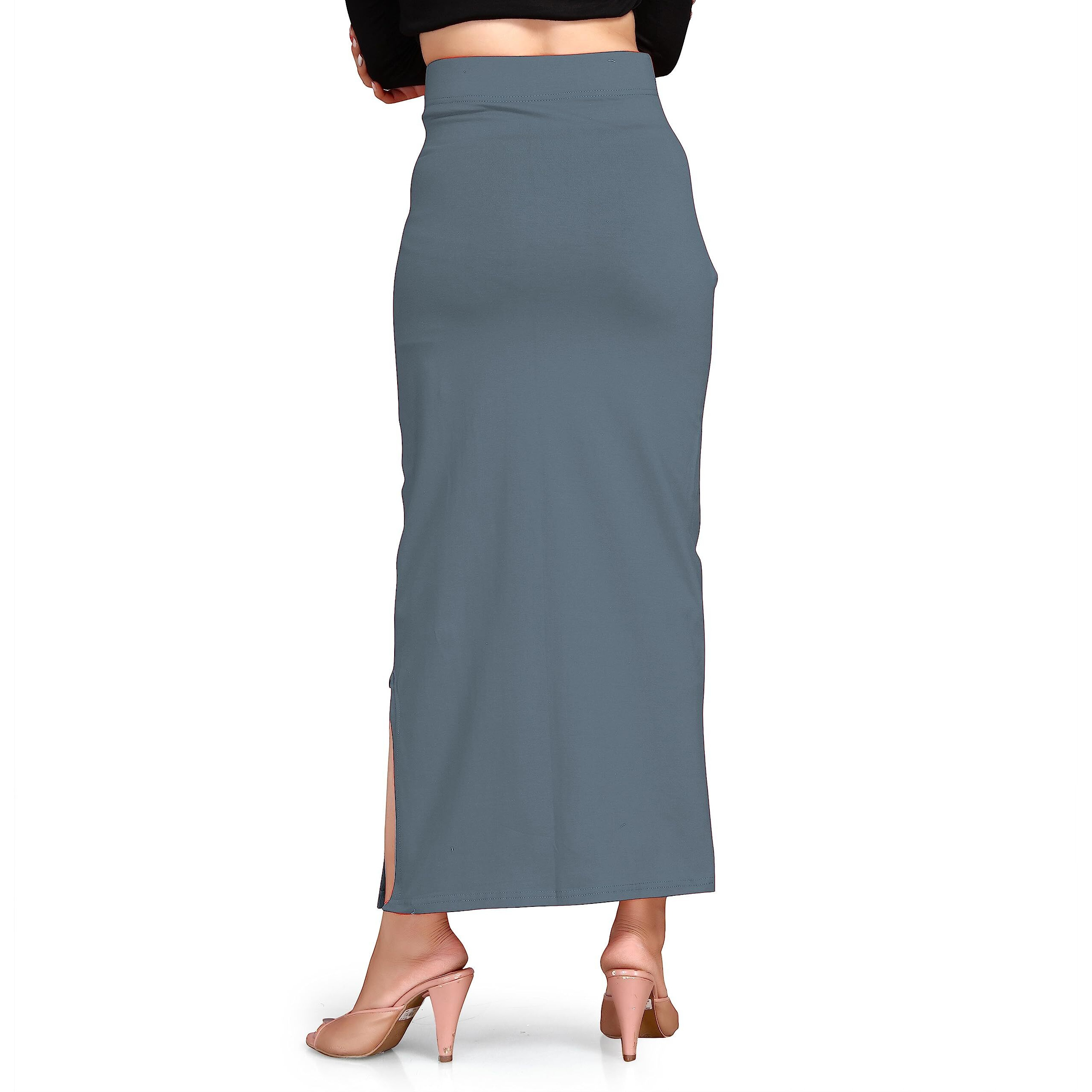 ALYNE Lycra Saree Shapewear Petticoat for Women, Womens Blended Full-Elastic Saree Shapewear (2XL, GREY)