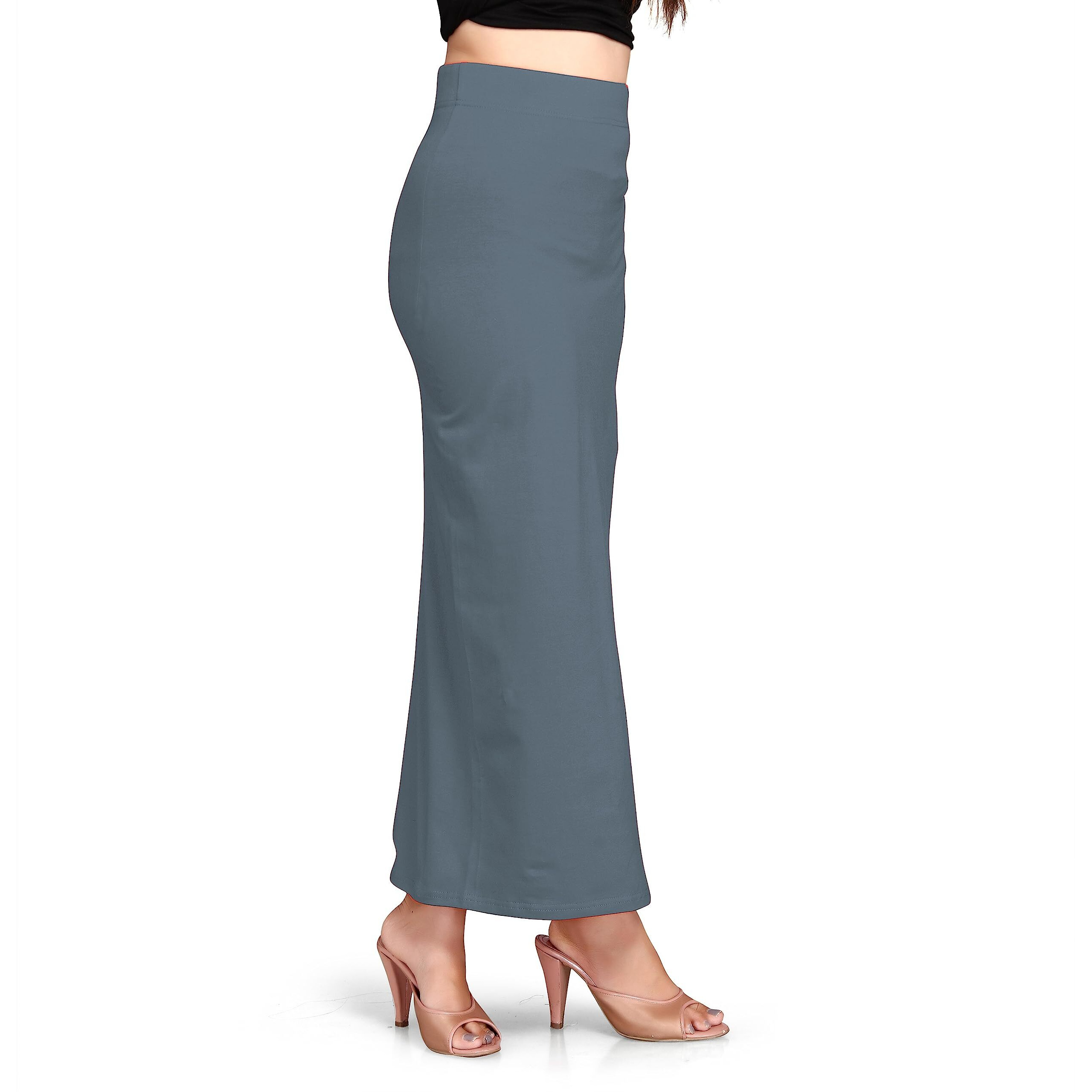 ALYNE Lycra Saree Shapewear Petticoat for Women, Womens Blended Full-Elastic Saree Shapewear (2XL, GREY)