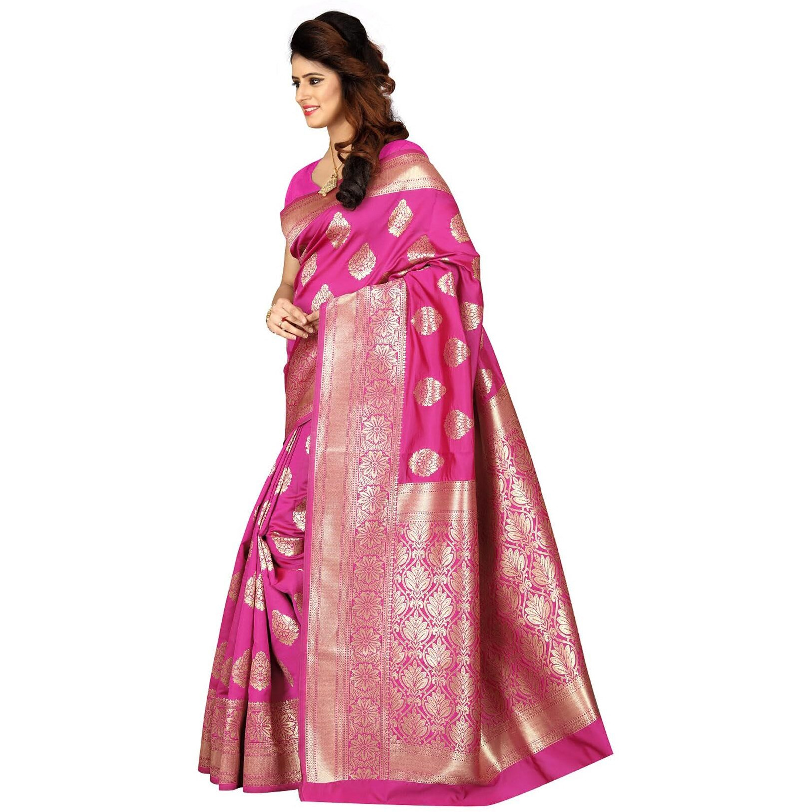 Sugathari Womens Banarasi Saree Pure Kanjivaram Silk Saree Soft new ladies 2023 Design Wear Pattu Sarees Latest Cotton Party Sari collections With Blouse Piece for Wedding sadi (PARI 6 RANI)