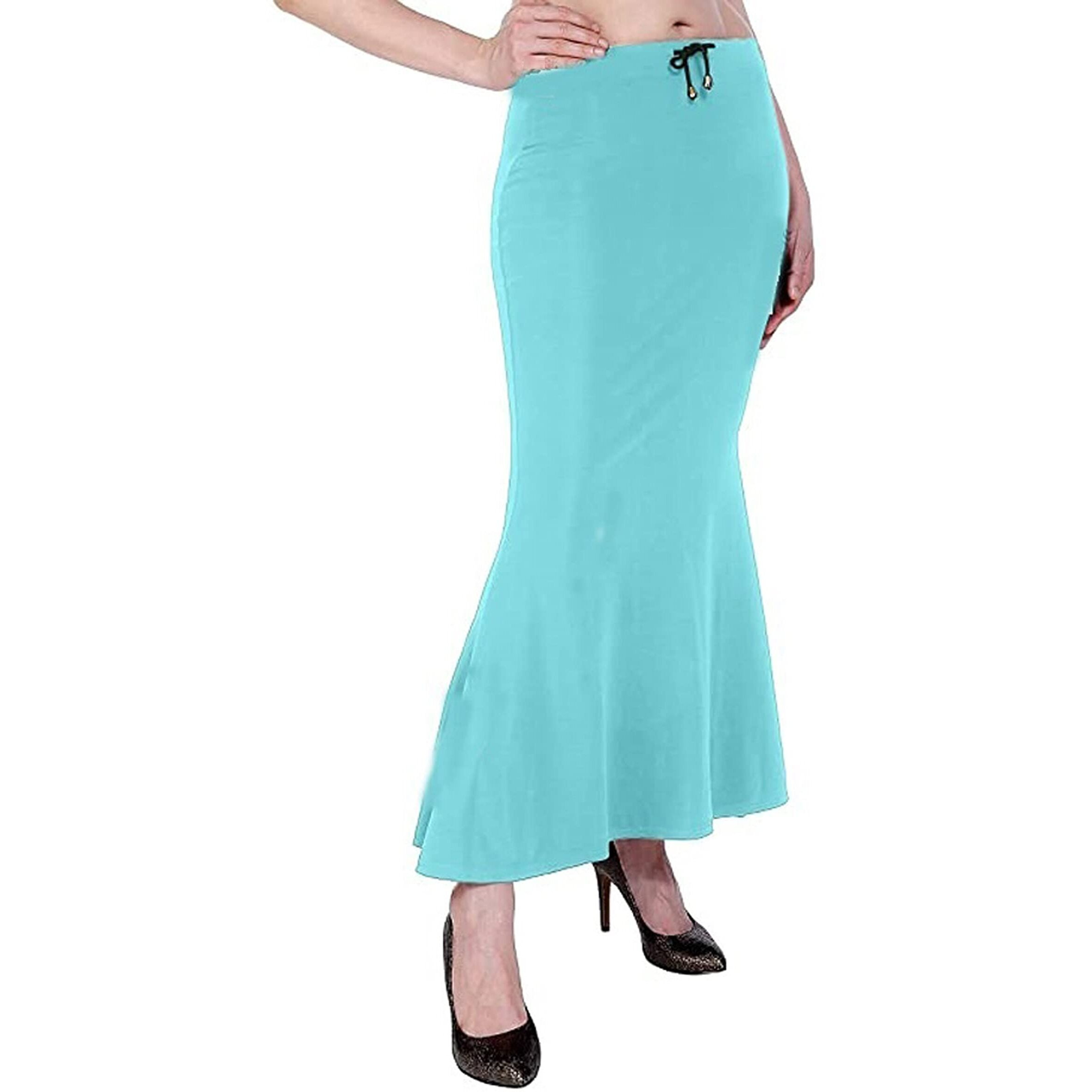 BENE DE Womens 4Way Spandex Blend Saree Shapewear Petticoat for Women, Shapers for Womens Sarees (Sky Blue - 5XL)