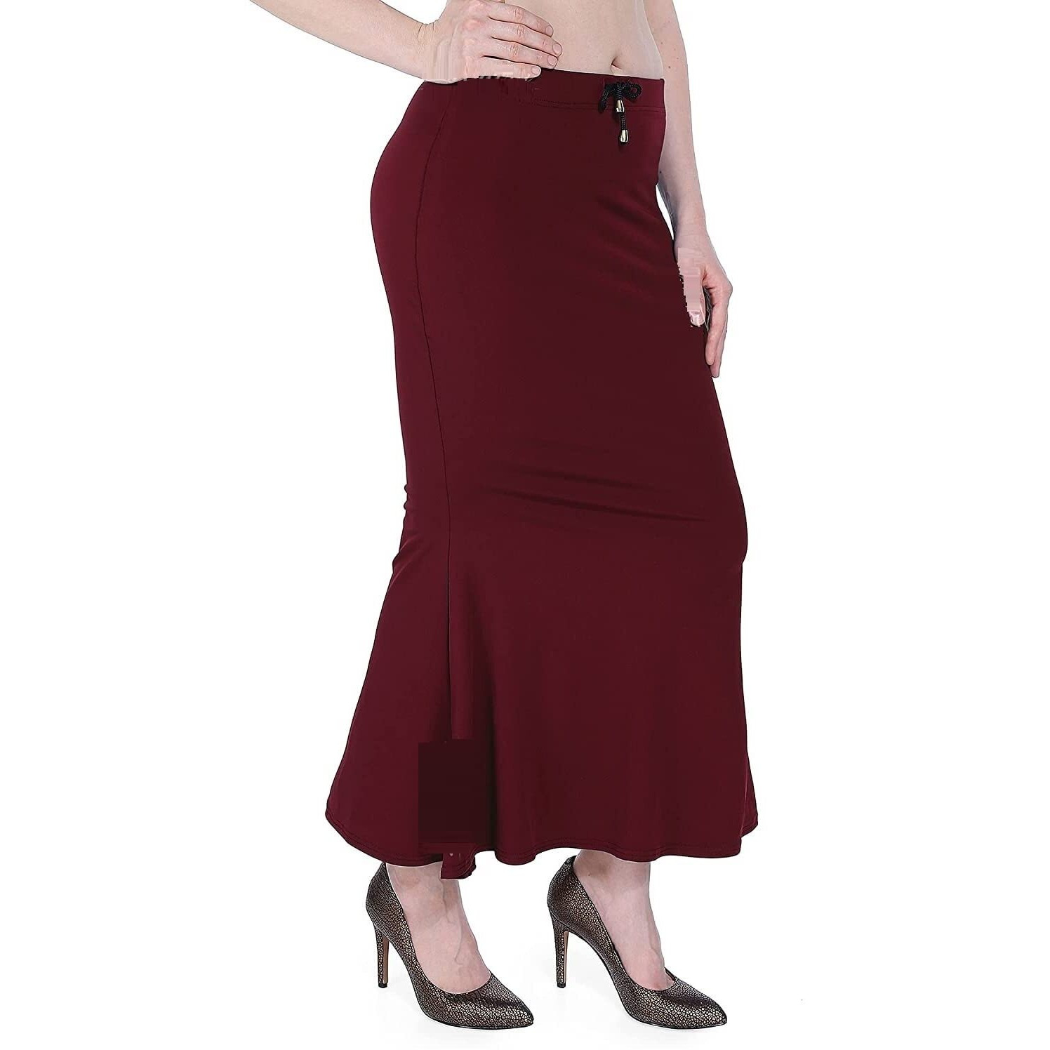 BENE DE Womens 4Way Spandex Blend Saree Shapewear Petticoat for Women, Shapers for Womens Sarees (Maroon - XL)