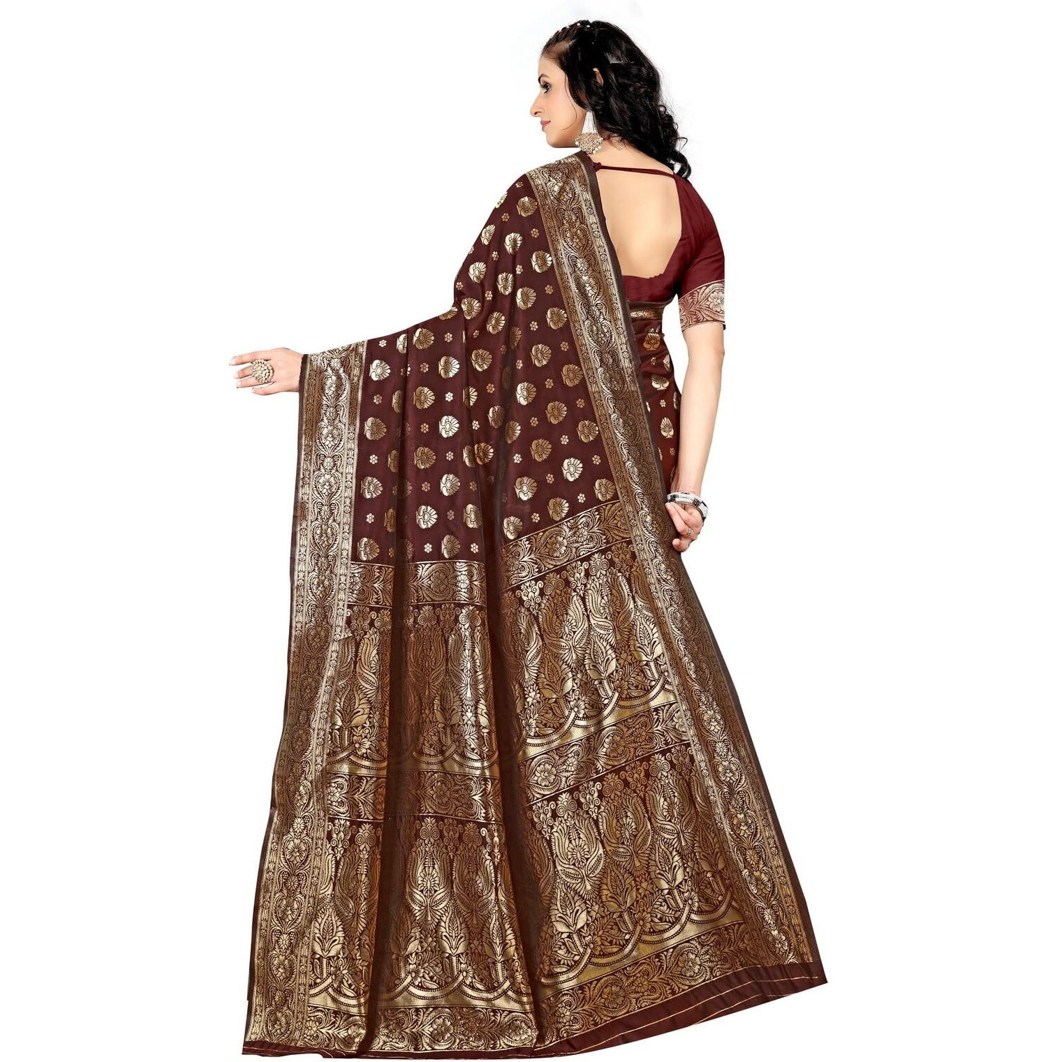 Sugathari Womens Banarasi Saree Pure Kanjivaram Silk Saree Soft new ladies 2023 Design Wear Pattu Sarees Latest Cotton Party Sari collections With Blouse Piece for Wedding sadi (SAM PARI-161 MAROON)