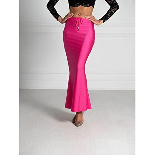 BENE DE Womens 4Way Spandex Blend Saree Shapewear Petticoat for Women, Shapers for Womens Sarees (Dark Pink - Small)