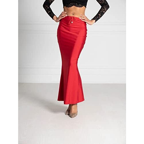 BENE DE Womens 4Way Spandex Blend Saree Shapewear Petticoat for Women, Shapers for Womens Sarees (Red - 5XL)
