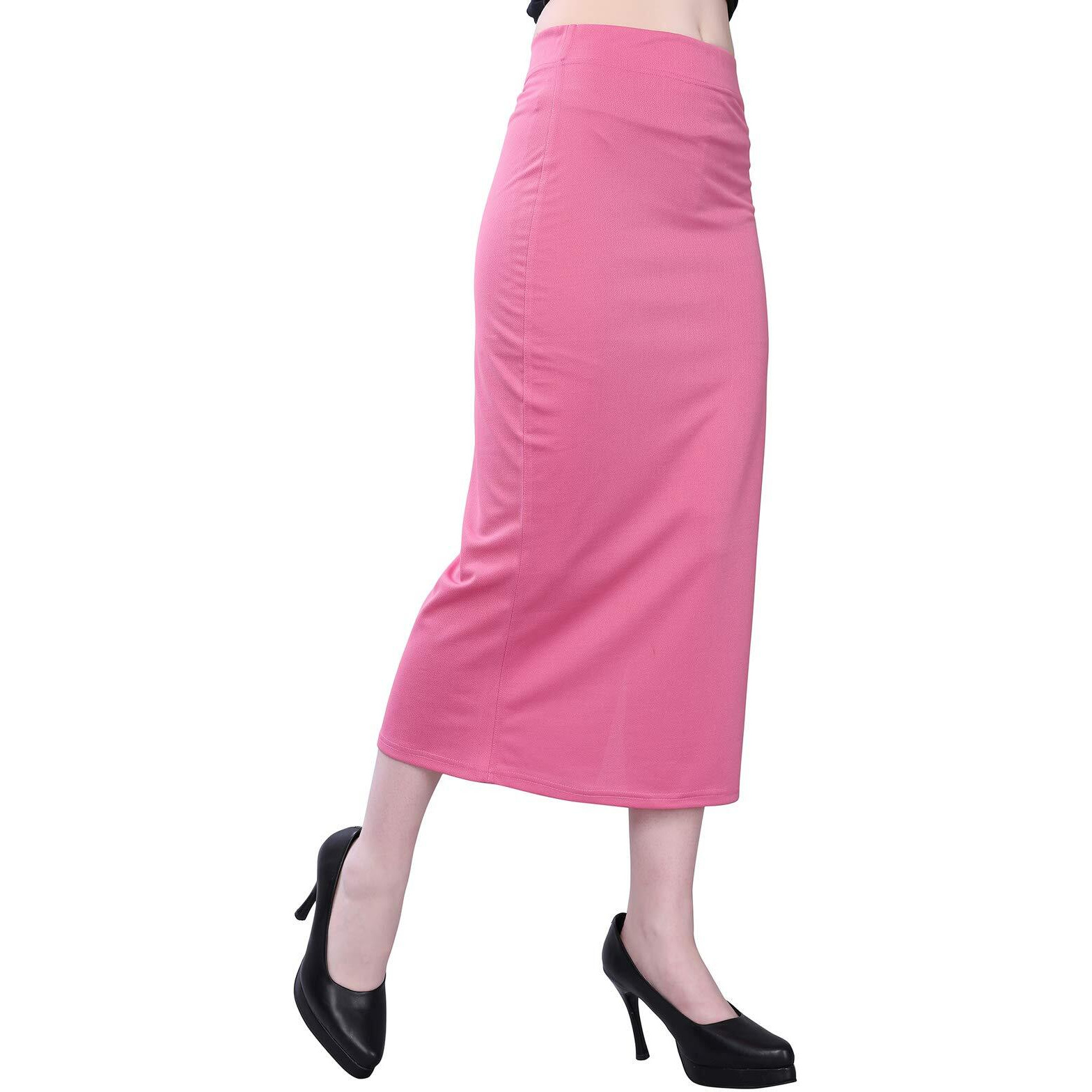 Selvia Womens Lycra Full Elastic Saree Shapewear Patticoat (180TKN111-S_Pink)