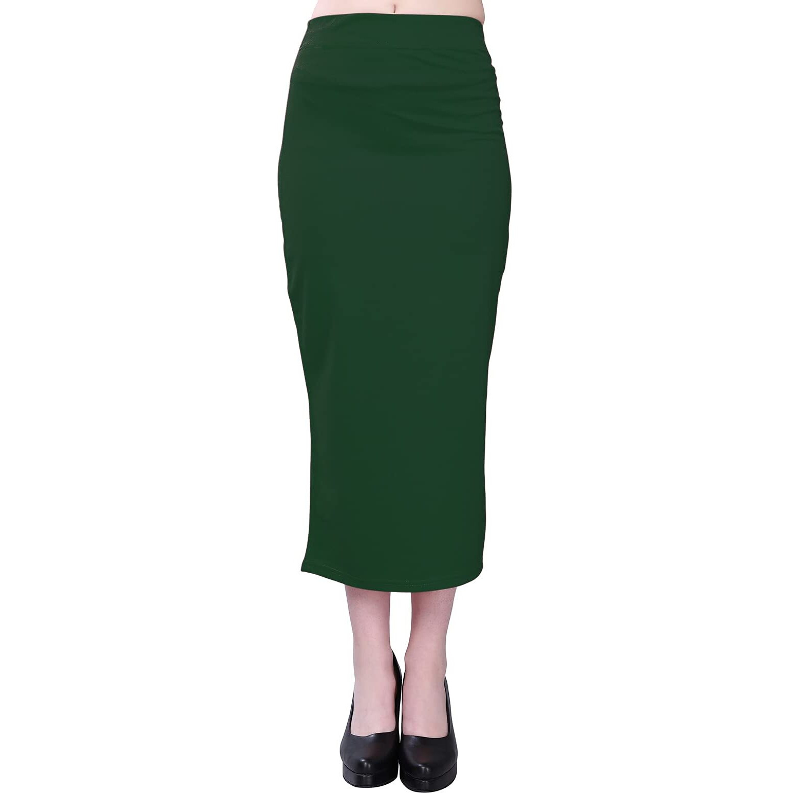 Selvia Womens Lycra Full Elastic Saree Shapewear Patticoat(180TK120N-XXL_Bottal Green)