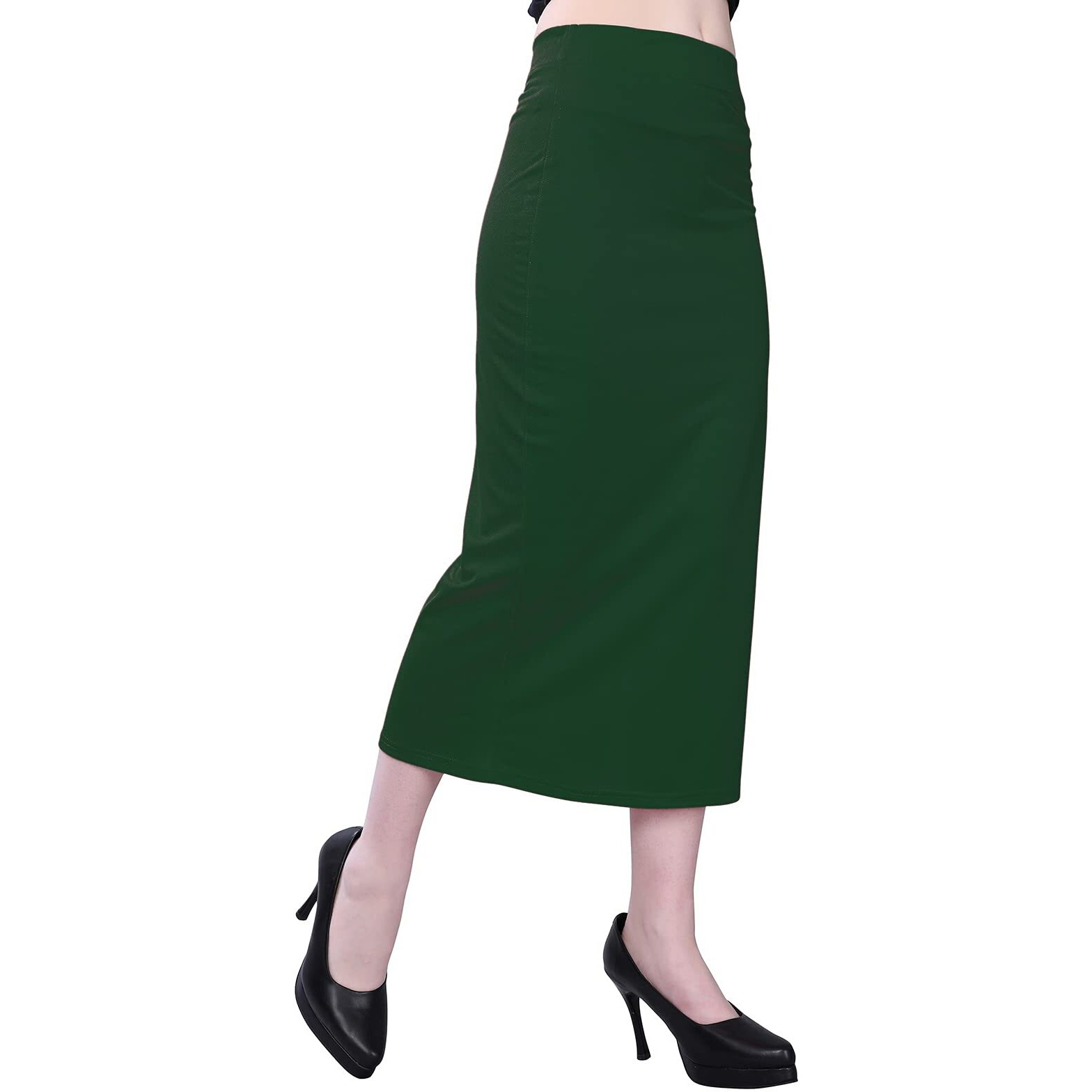 Selvia Womens Lycra Full Elastic Saree Shapewear Patticoat(180TK120N-XXL_Bottal Green)