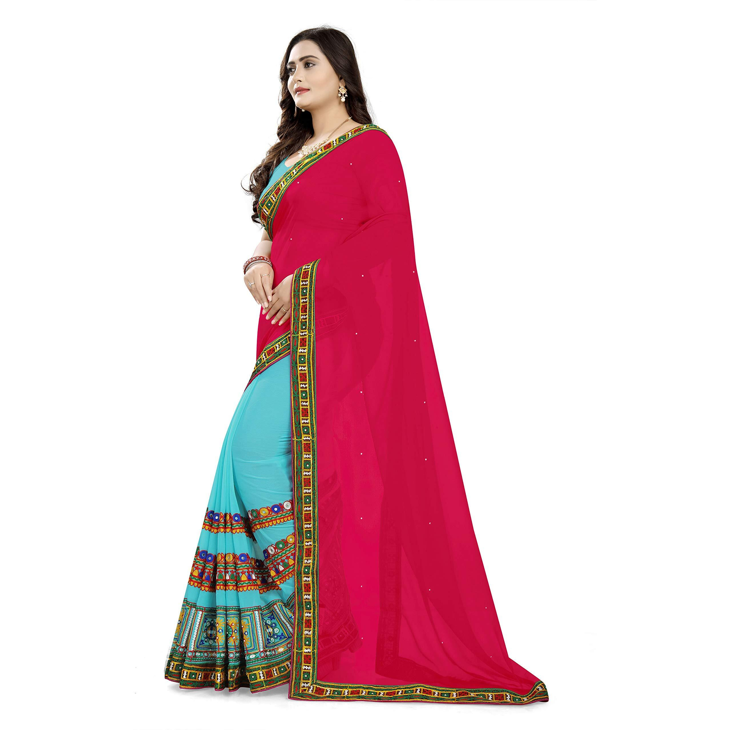 arriva fab Georgette Saree with Blouse Piece