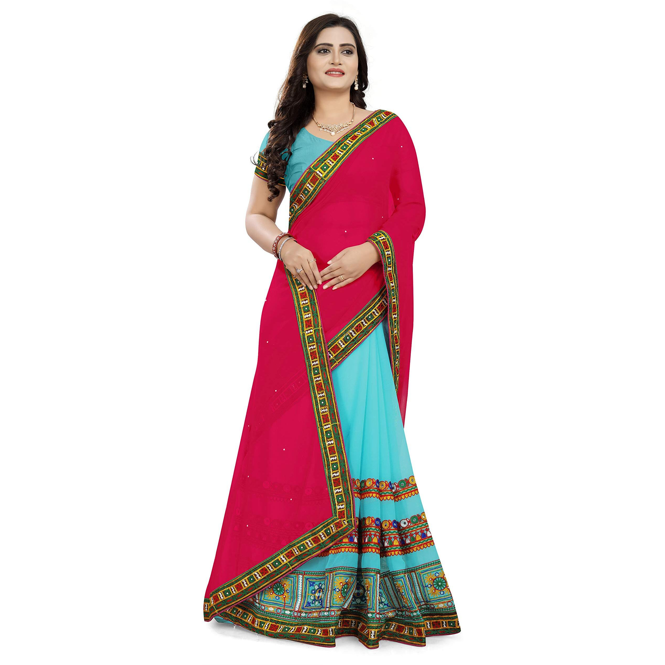 arriva fab Georgette Saree with Blouse Piece