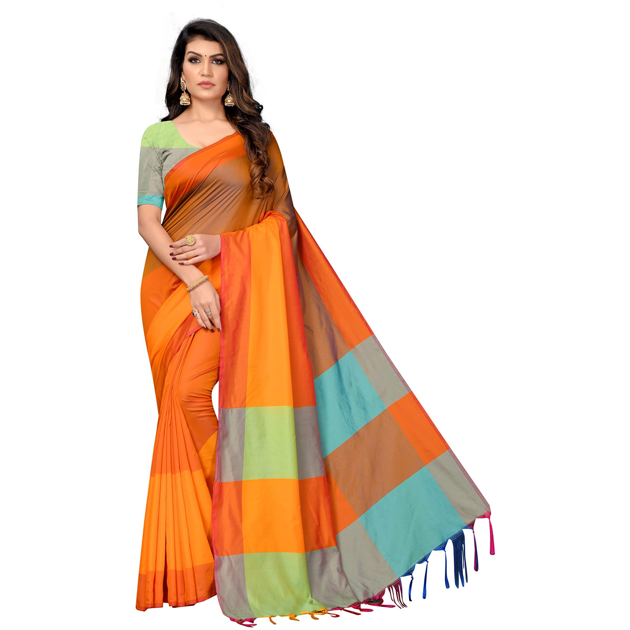 Silk ZoneWomens Soft Silk Uppada Woven Pattu Orange Saree(SZ-AURA-ORG-436)