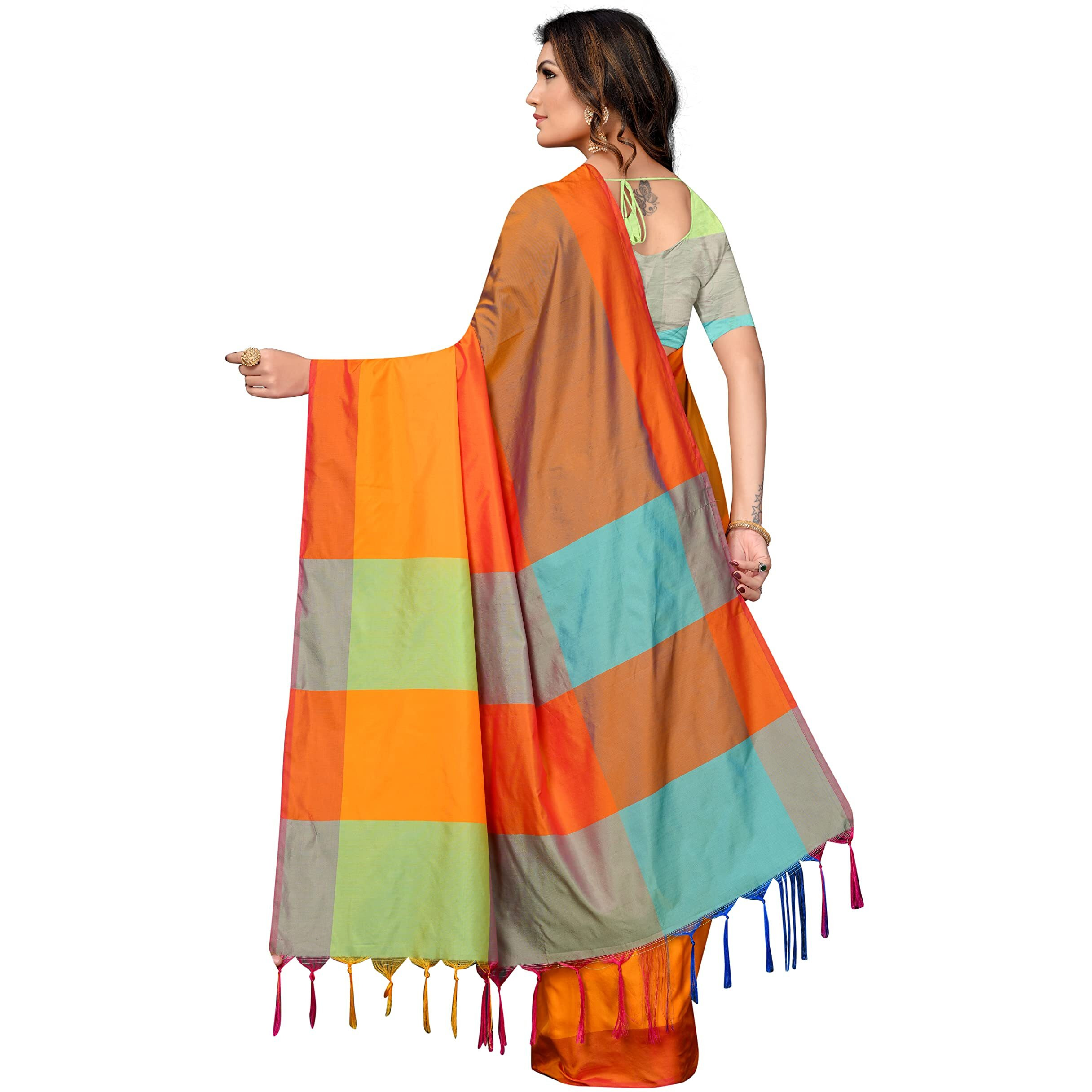 Silk ZoneWomens Soft Silk Uppada Woven Pattu Orange Saree(SZ-AURA-ORG-436)