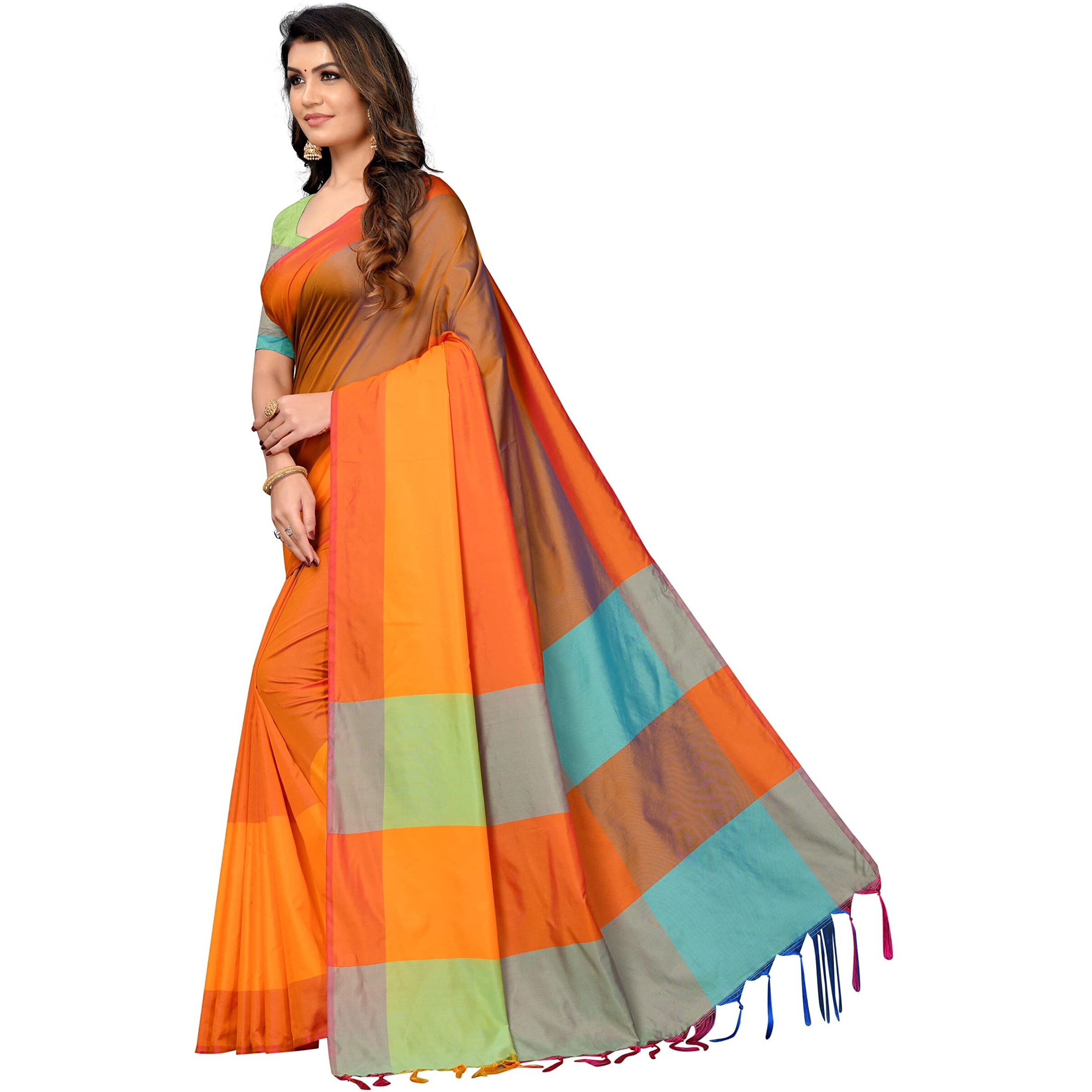 Silk ZoneWomens Soft Silk Uppada Woven Pattu Orange Saree(SZ-AURA-ORG-436)
