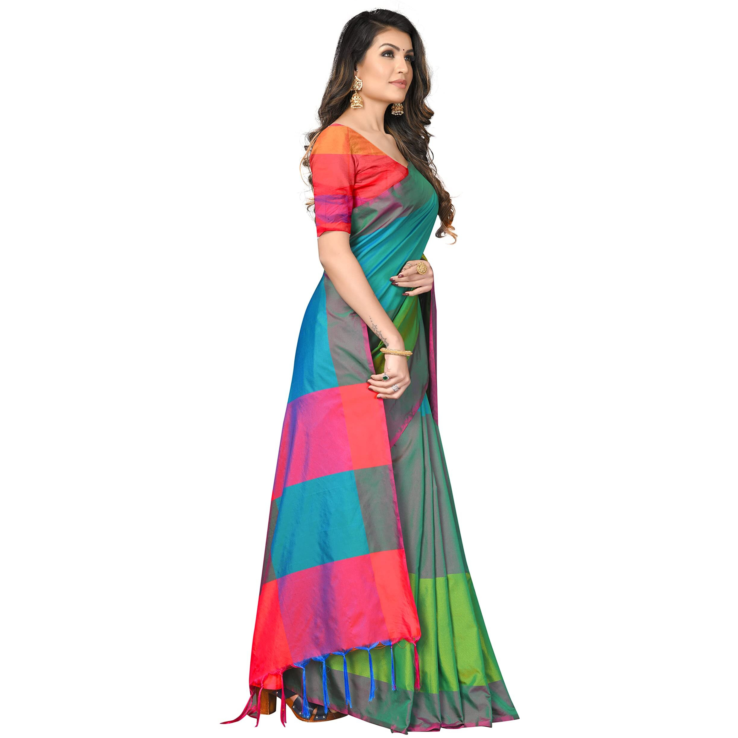 Silk ZoneWomens Soft Silk Uppada Woven Pattu Green Saree(SZ-AURA-GN-431)