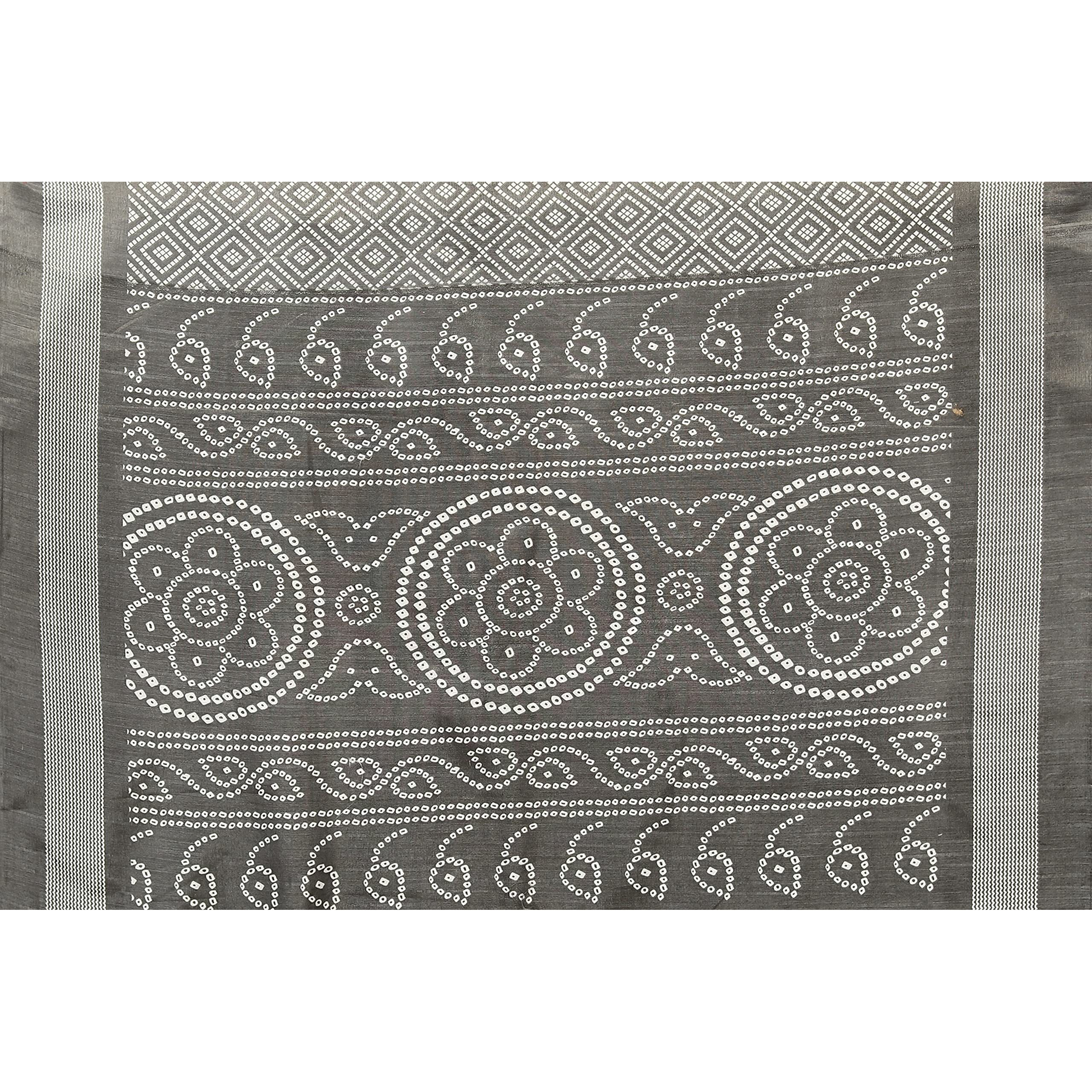 Bee M Pee Designer Silk Cotton Blend (Fancy Party Stylish Sarees for Women_Grey)