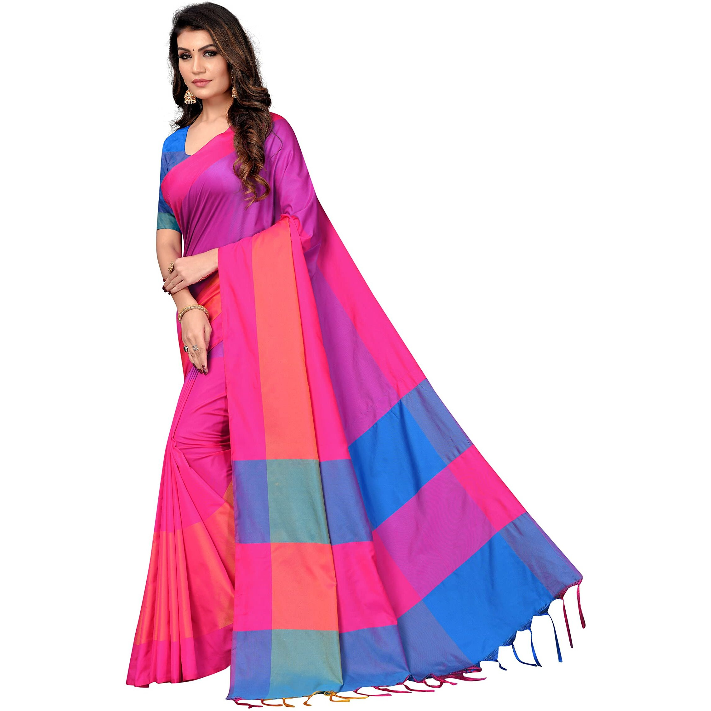 Silk ZoneWomens Soft Silk Uppada Woven Pattu Pink Saree(SZ-AURA-PN-433)