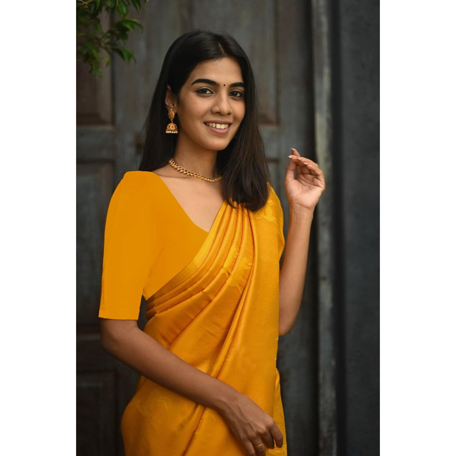 Yashika Womens Trendy Banarasi Kanjivaram Yellow Color Art Silk Saree with Blouse Material(LEENA YELLOW)