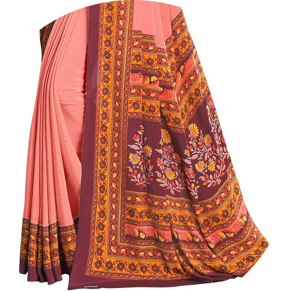 Jaanvi fashion Womens Crepe Saree With Unstitched Blouse Piece(pearl-silk-9006-c)