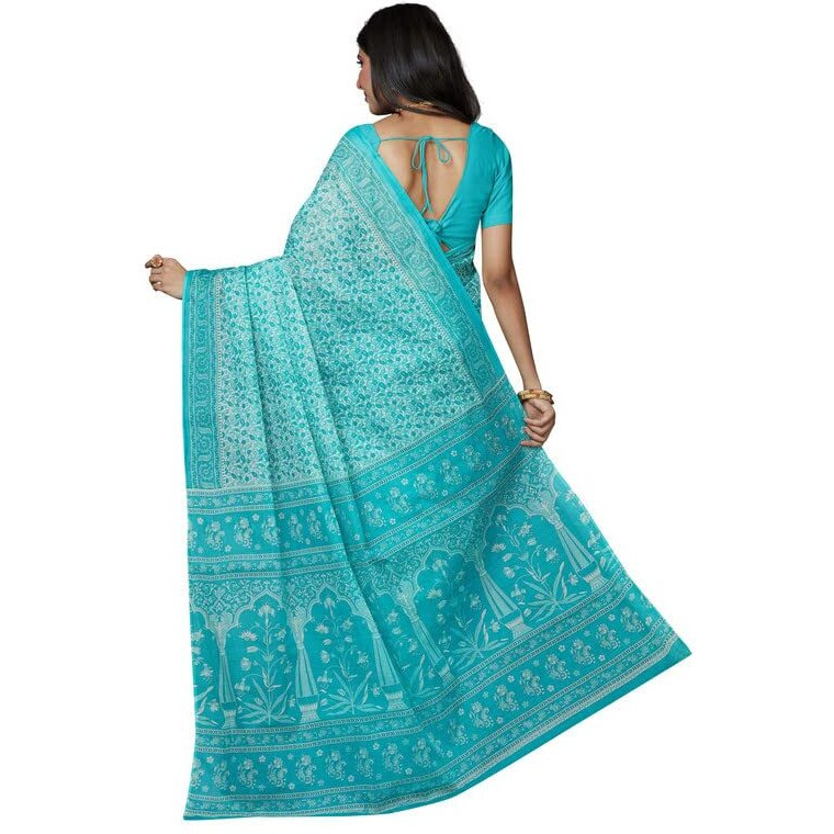 SHANVIKA Womens Cotton Saree (Snv-222-32-tqgrn_Turquoise Green)