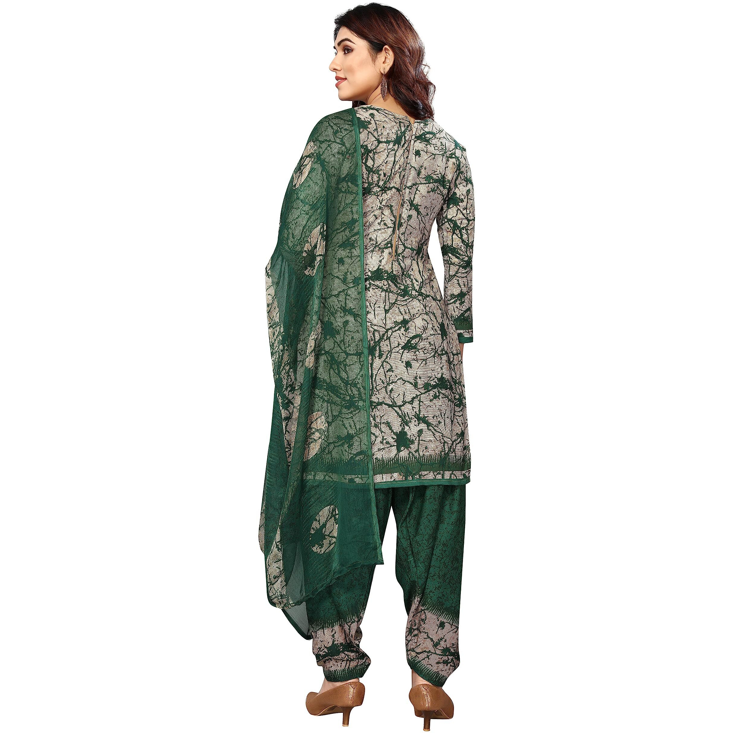 Sidhidata Womens Womens Crepe Printed Patiyala Salwar Suit Dress Material Suit (DM Janjaal Green_Green_Unstitched)