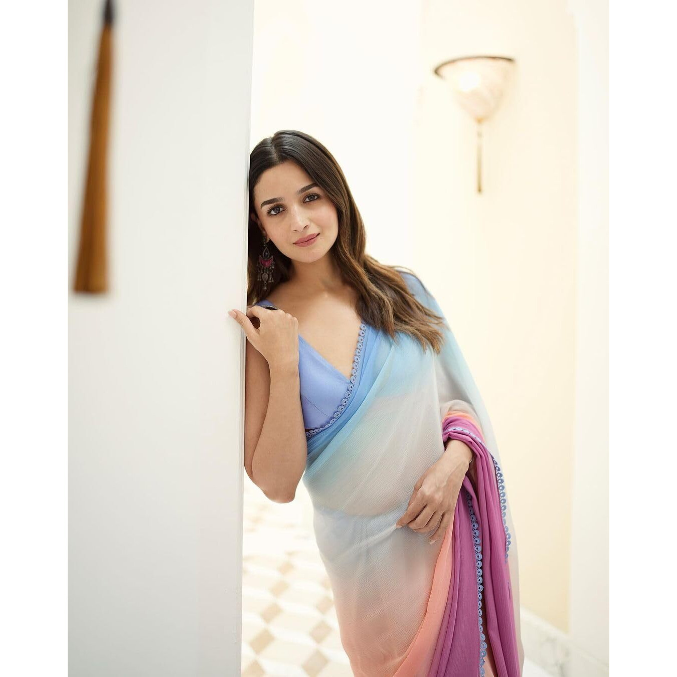Sidhidata Womens Printed Pure Georgette Saree With Unstitched Blouse Piece (Alia Paddinggg_Multicolour_Free Size)