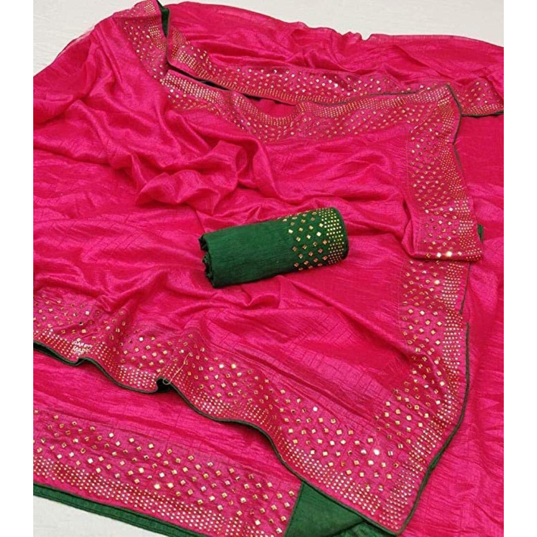 Sidhidata Womens Silk Saree With Unstitched Blouse Piece (Khatli Pink_Pink)