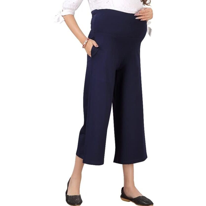 Easy Feed Womens Regular Fit Palazzos (PL-NAVY BLUE-M_Navy Blue_Medium)