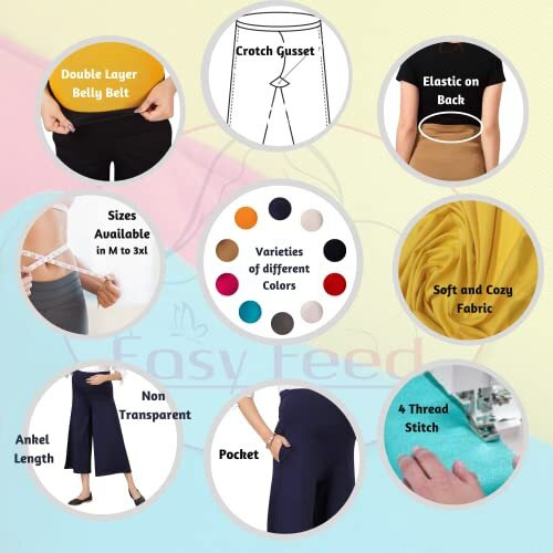 Easy Feed Womens Loose Fit Cotton Maternity Palazzo (PL-CHIKOO-M_Chikoo_M)