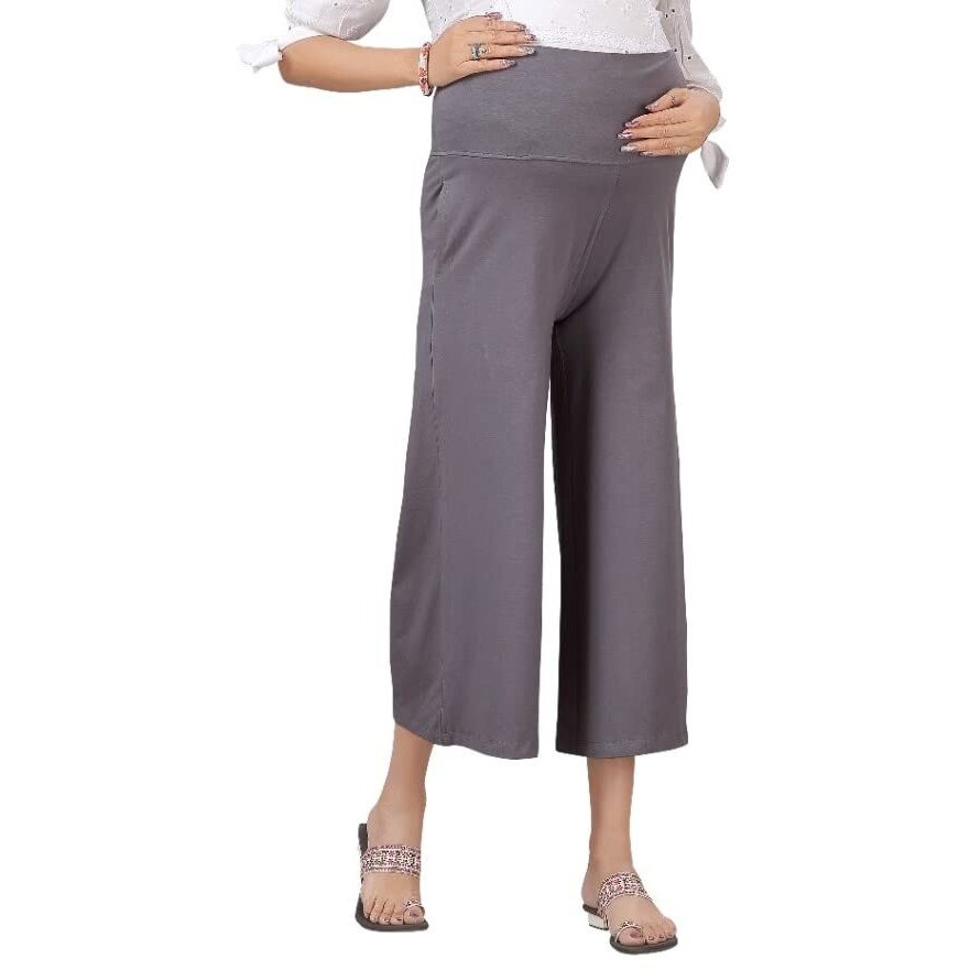 Easy Feed Womens Loose Fit Cotton Maternity Palazzo (PL-GREY-3XL_Grey_3XL)