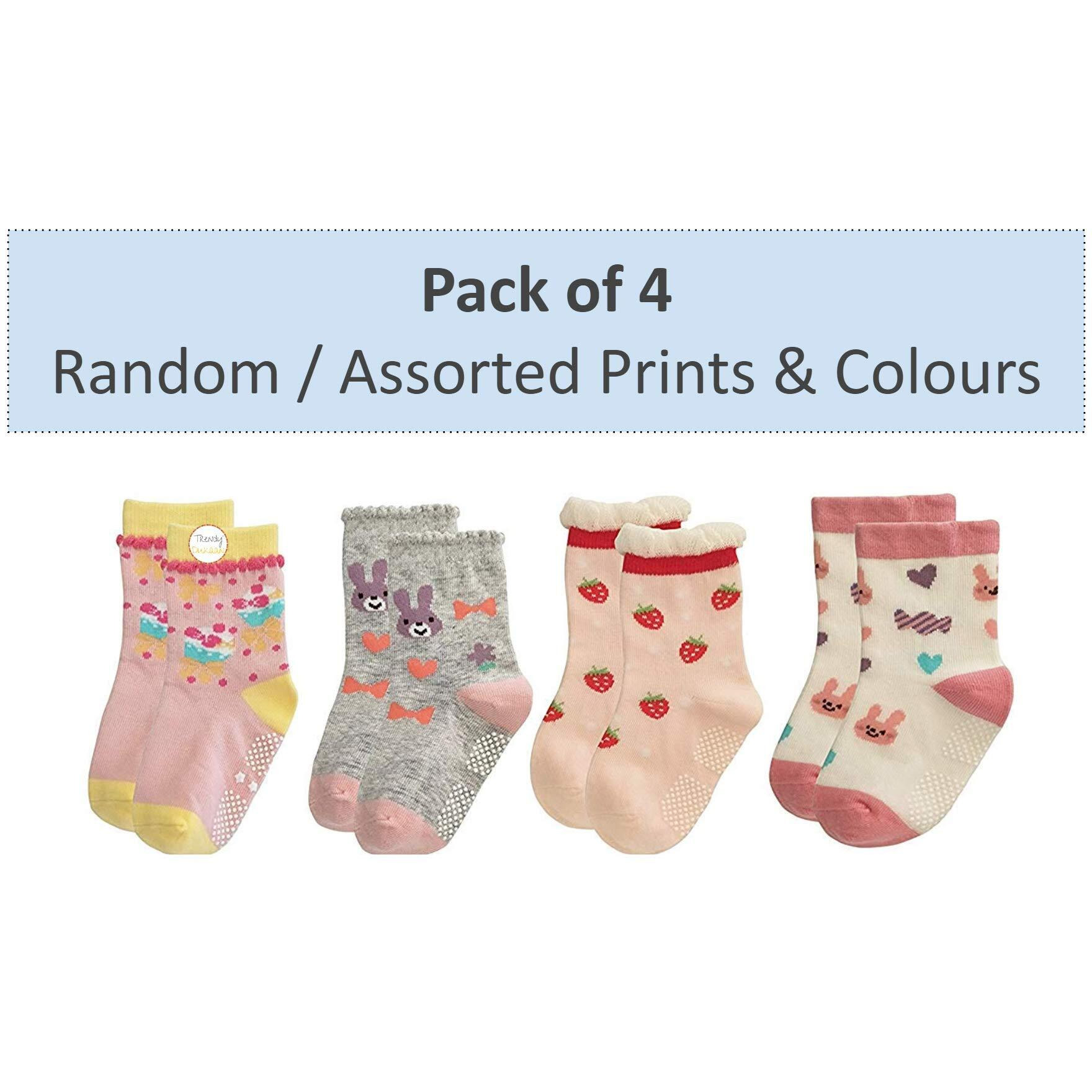 Trendy Dukaan Baby Boys & Baby Girls Cotton Socks (107AGripSocks_Multicolored)