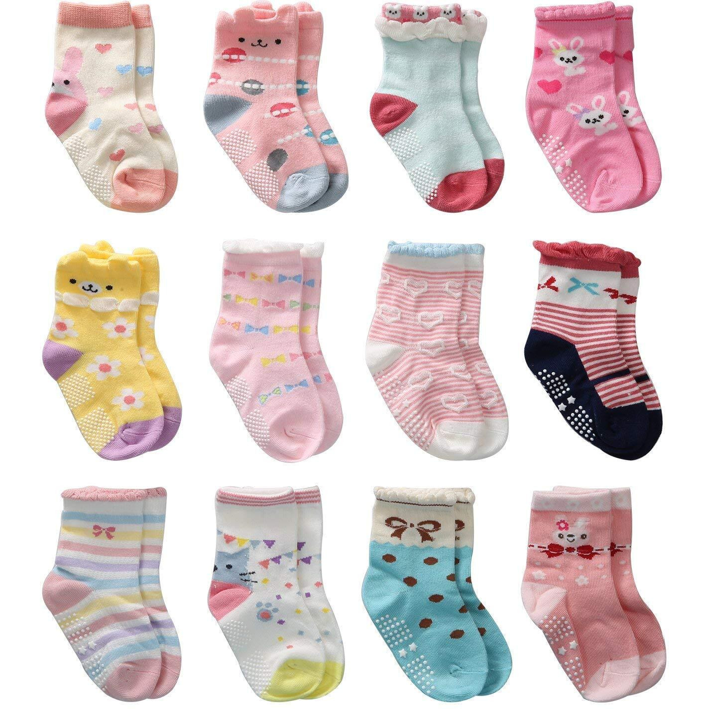 Trendy Dukaan Baby Boys & Baby Girls Cotton Socks (107AGripSocks_Multicolored)