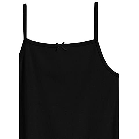 Jockey SG04 Girls Super Combed Cotton Rib Fabric Camisole with Regular Straps Black