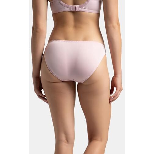 Jockey Womens Medium Coverage Soft Touch Microfiber Nylon Elastane Stretch Mid Waist Lace Styled Bikini with StayFresh Treatment_Style_1813_Fragrant Lily_XL