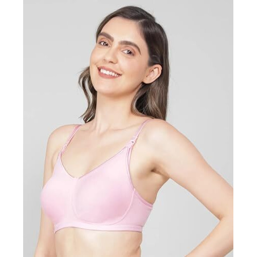 Jockey Womens Wirefree Non Padded Super Combed Cotton Elastane Stretch Full Coverage Nursing Bra with Front Opening and Adjustable Straps_Style_ES08_Candy Pink_34D