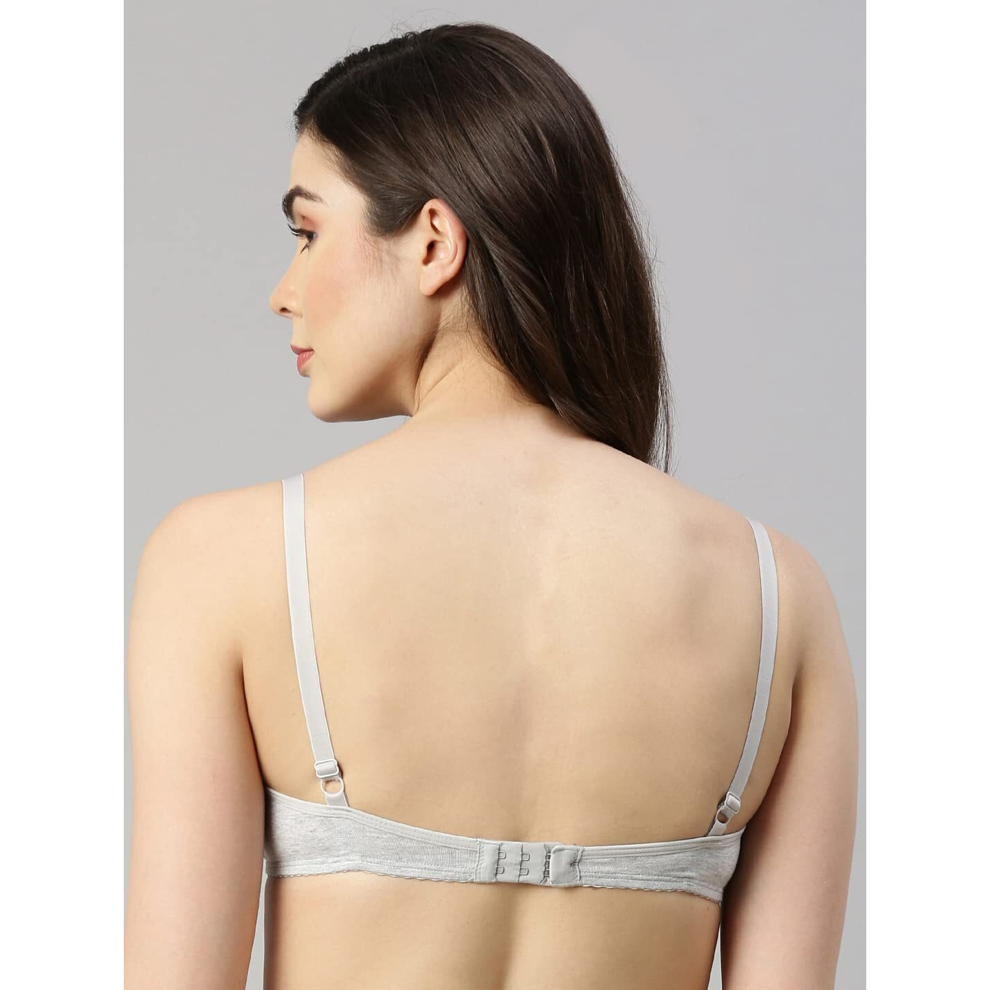 Enamor A039 Perfect Coverage Supima Cotton T-Shirt Bra- Padded Wirefree & Medium Coverage GREYMELANGE
