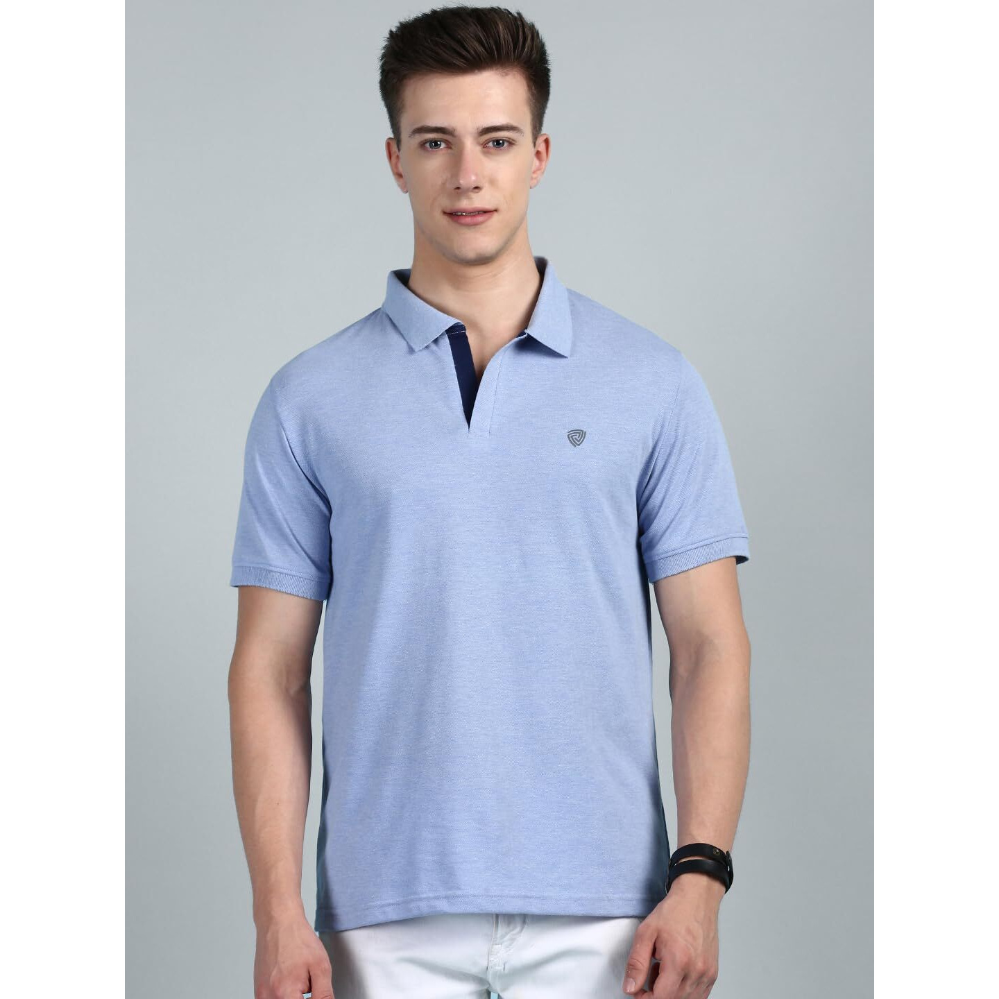 Lux Cozi Pack of 2 Oxford Blue and Sea Green Regular fit Half Sleeves Polo Neck T-Shirt for Men |Polo Casual Tshirt for Men | 100% Combed Cotton - Colour Fresh Quick Dry Ultra Soft (Size  Large)