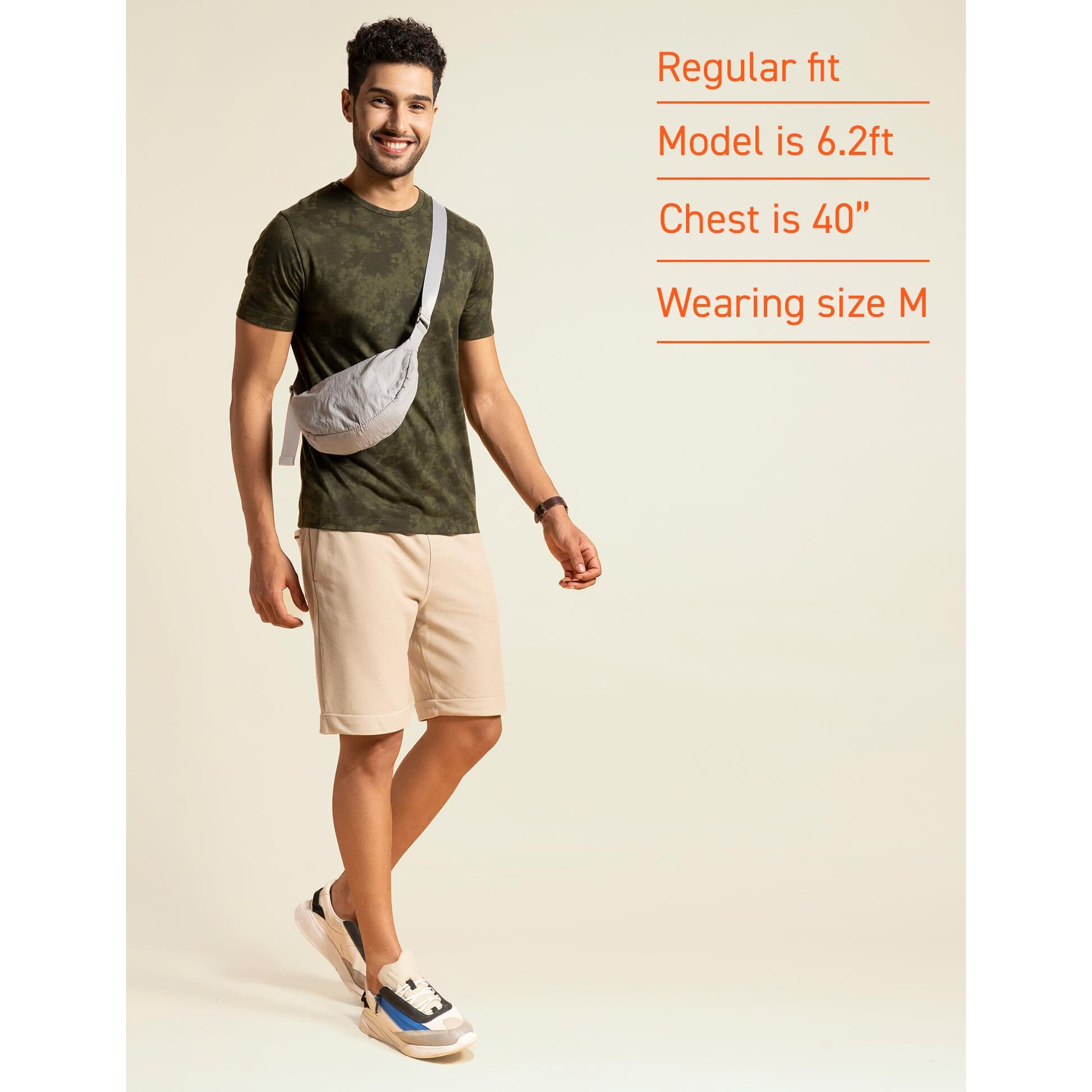 DAMENSCH Mens Regular Fit Cotton Blend Crew Neck Melange Tshirt | round neck t shirts for men t shirt for men t shirts for man tshirt for men stylish-Battle Green-L